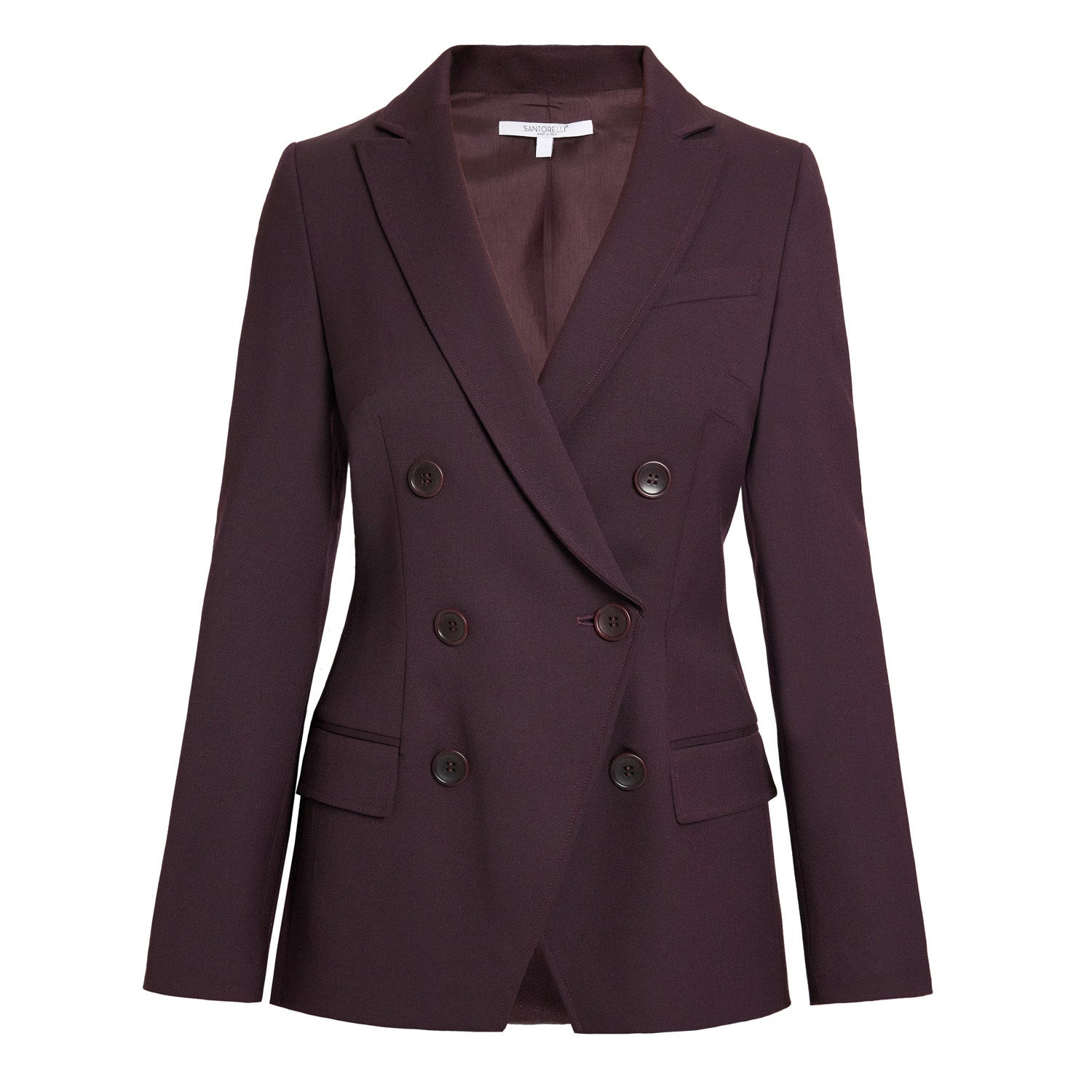 Santorelli Women's Purple Paco Double-breasted Six-button Jacket In Wool Stretch. In Purple