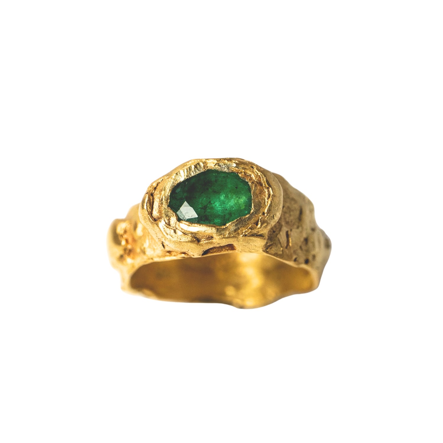 Women’s Cleo Emerald Gold Plated Ring The Bow Jewelry