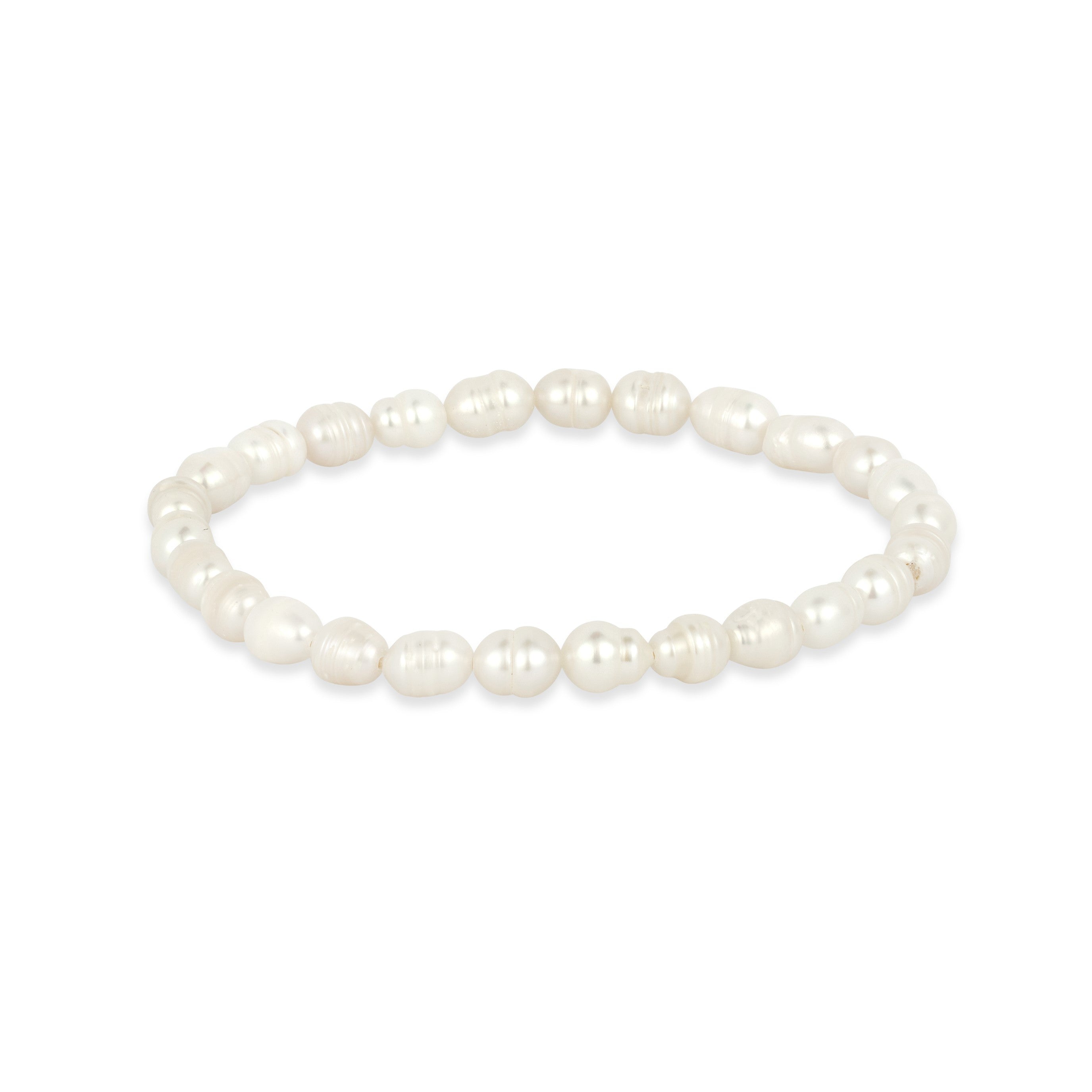 Women’s Neutrals / White Freshwater Pearl Classic Bracelet Gold Trip