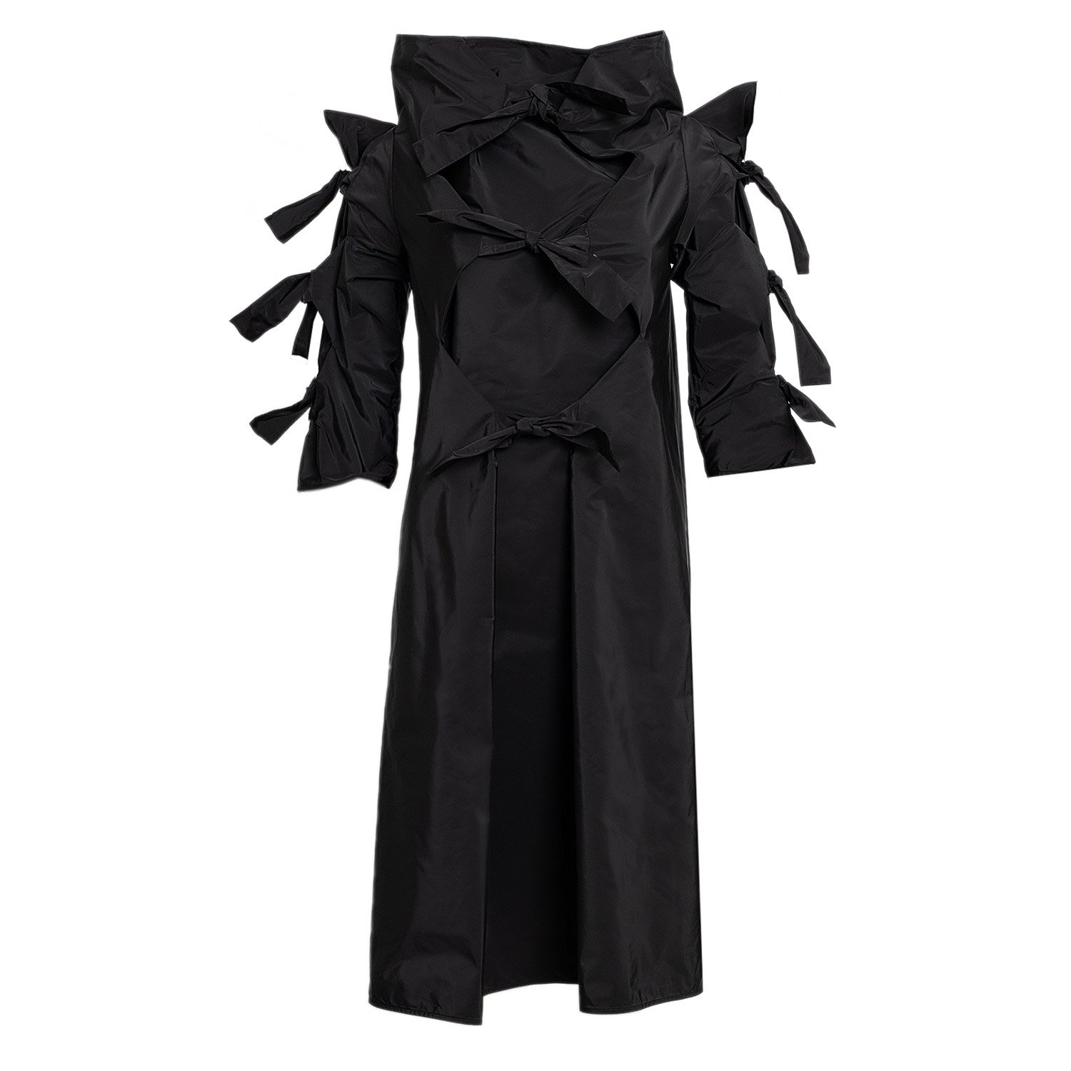 Bianca Popp Women's Many Ribbons Dress In Black Taffeta In Black