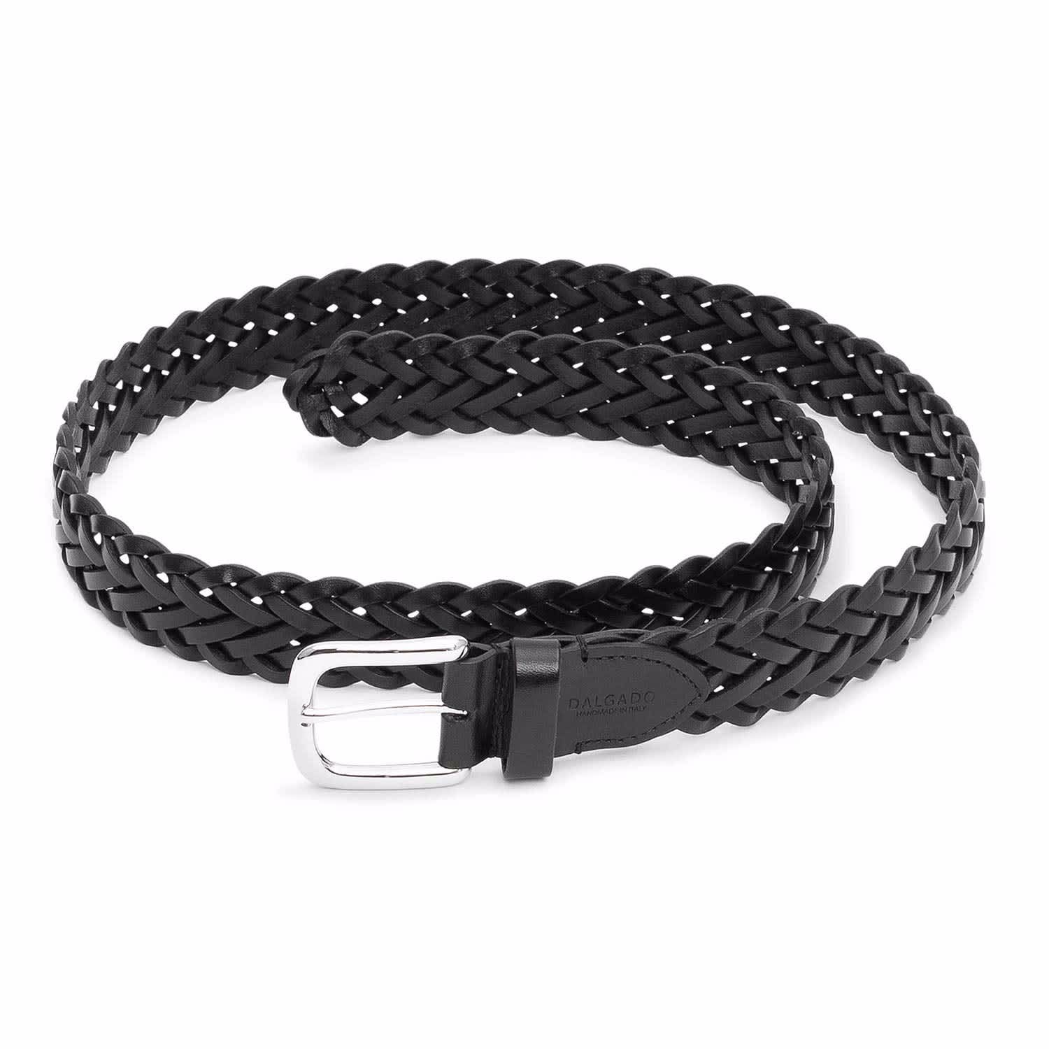 black braided leather belt