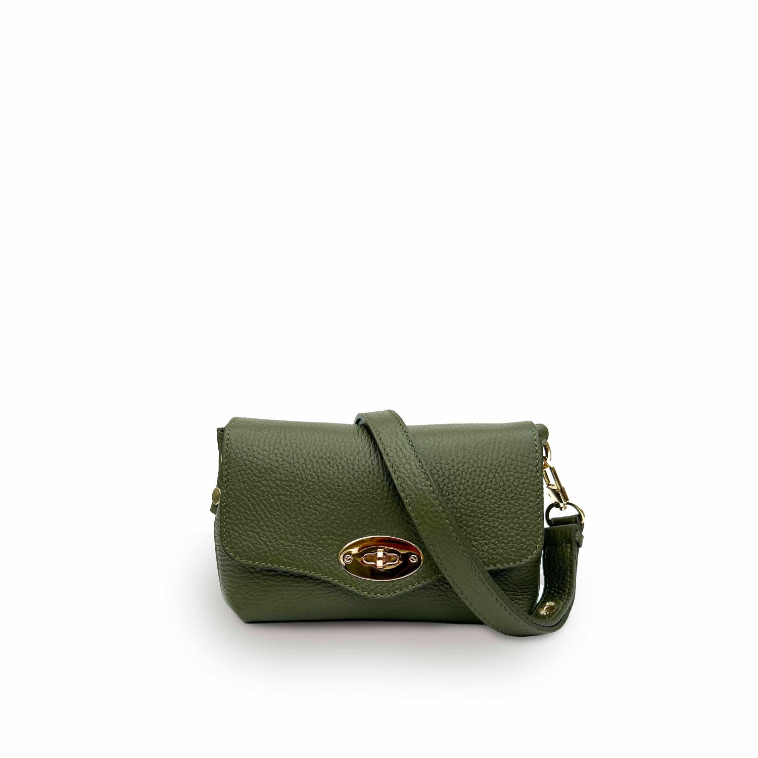 Apatchy London Women's Green The Maddie Olive Leather Bag In Black