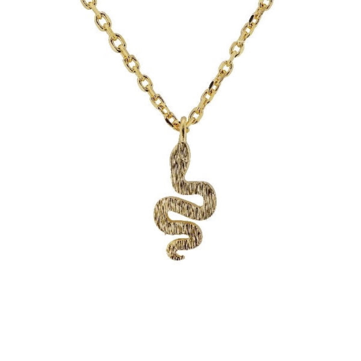 Women’s Annie Apple Rio Sterling Silver, Gold Vermeil Winding Snake Pendant Charm Necklace Bermuda Watch Company