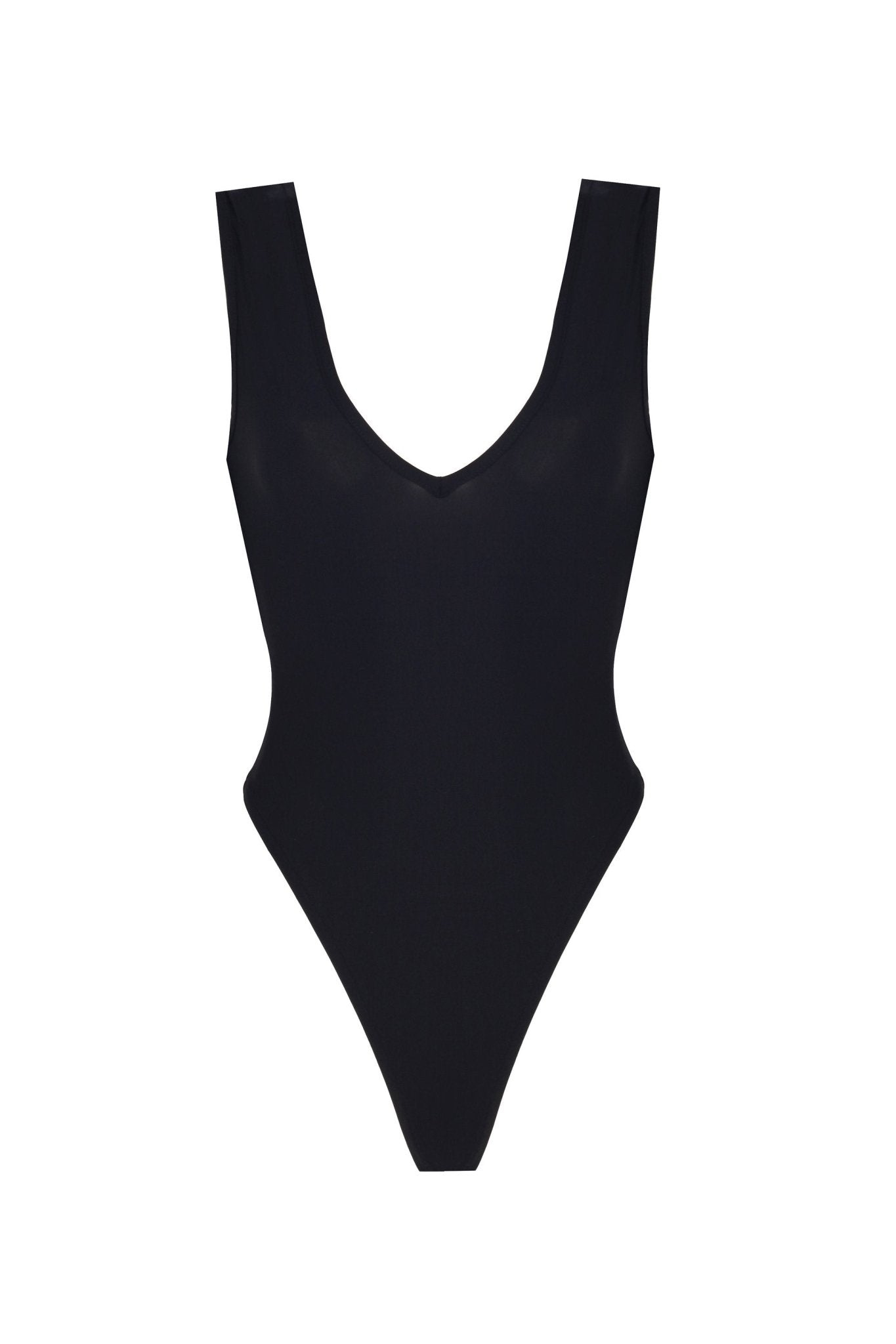 Women's V-Neck Thick Strap Navy Blue Bodysuit | Extra Small | No'design