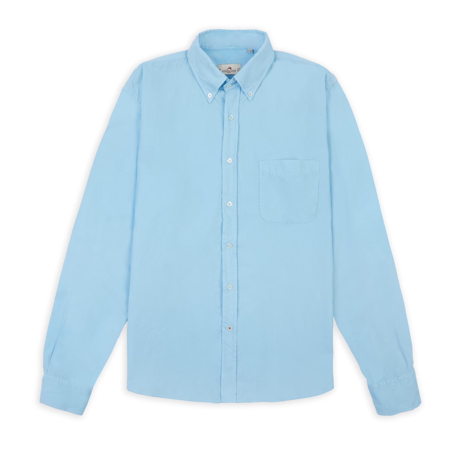 Men’s Button-Down Baby Cord Shirt - Sky Blue Large Burrows & Hare