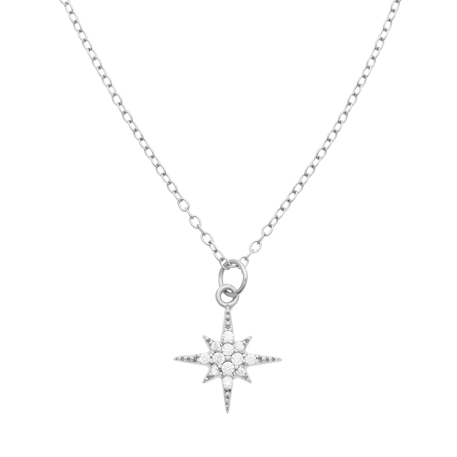 Women’s Starburst Pendant Necklace Silver Cartilage Cartel