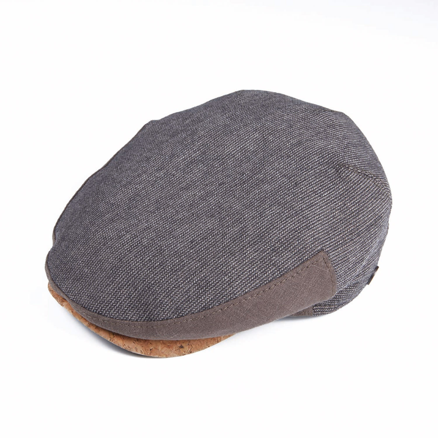 Dasmarca Hats Men's Neutrals Henry Summer Linen Flat Cap With Cork Visor Peak - Taupe