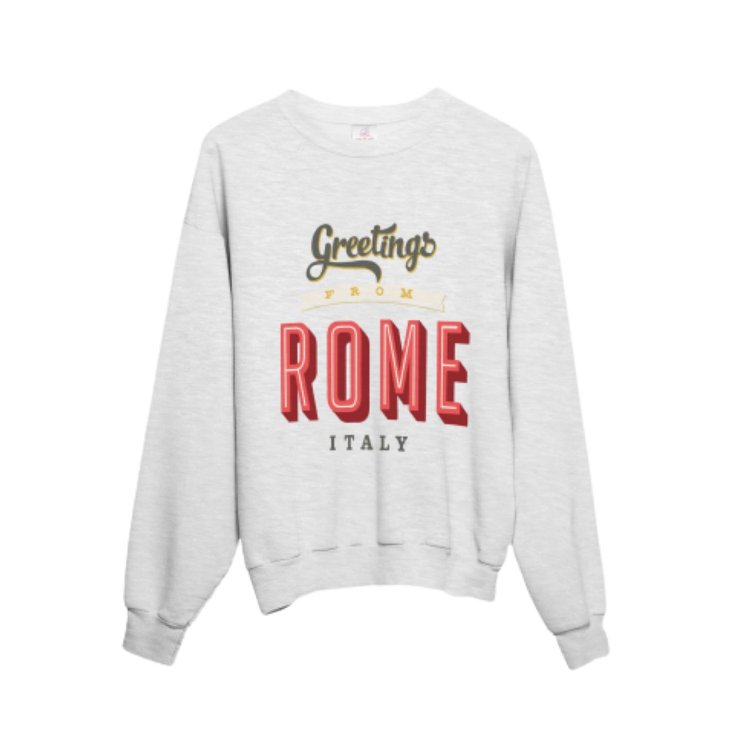 Tricult Women's Grey "greetings From Rome" Oversized Unisex Sweatshirt In Gray