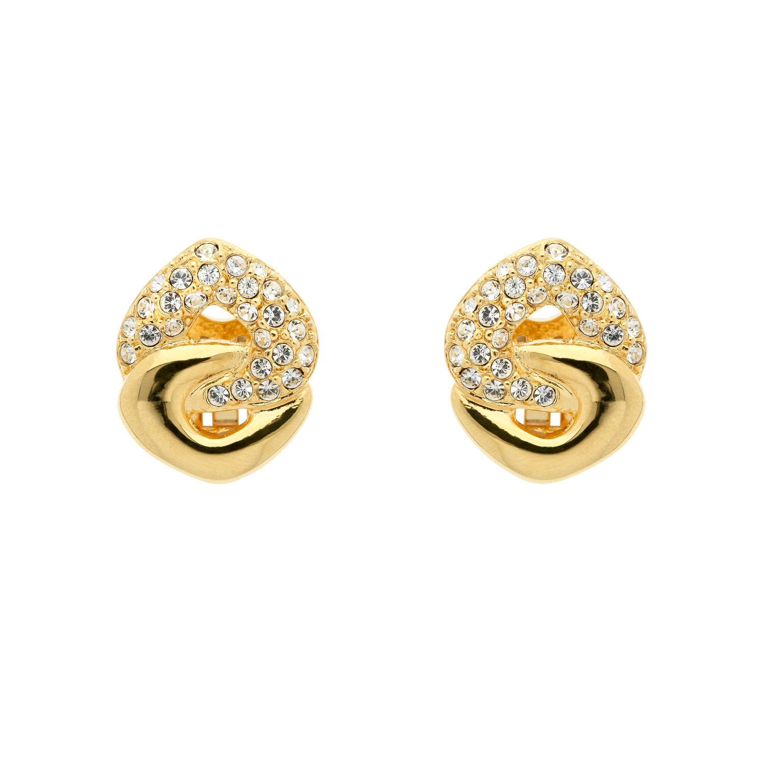 Women’s Gold Pave Crystal Clip On Earrings Emma Holland Jewellery