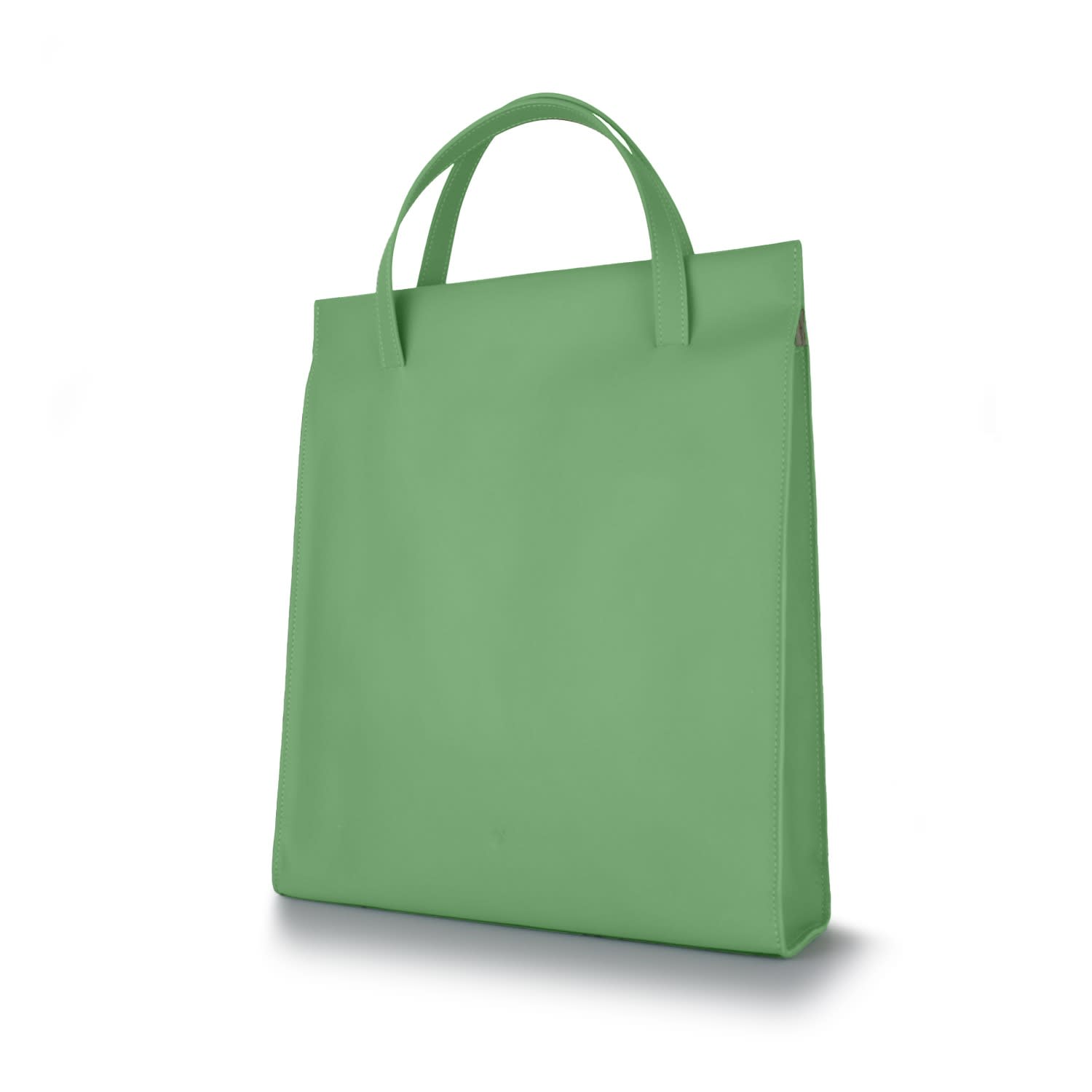 Handmade Adjustable Leather Tote Bag - Sea Green | godi. | Wolf