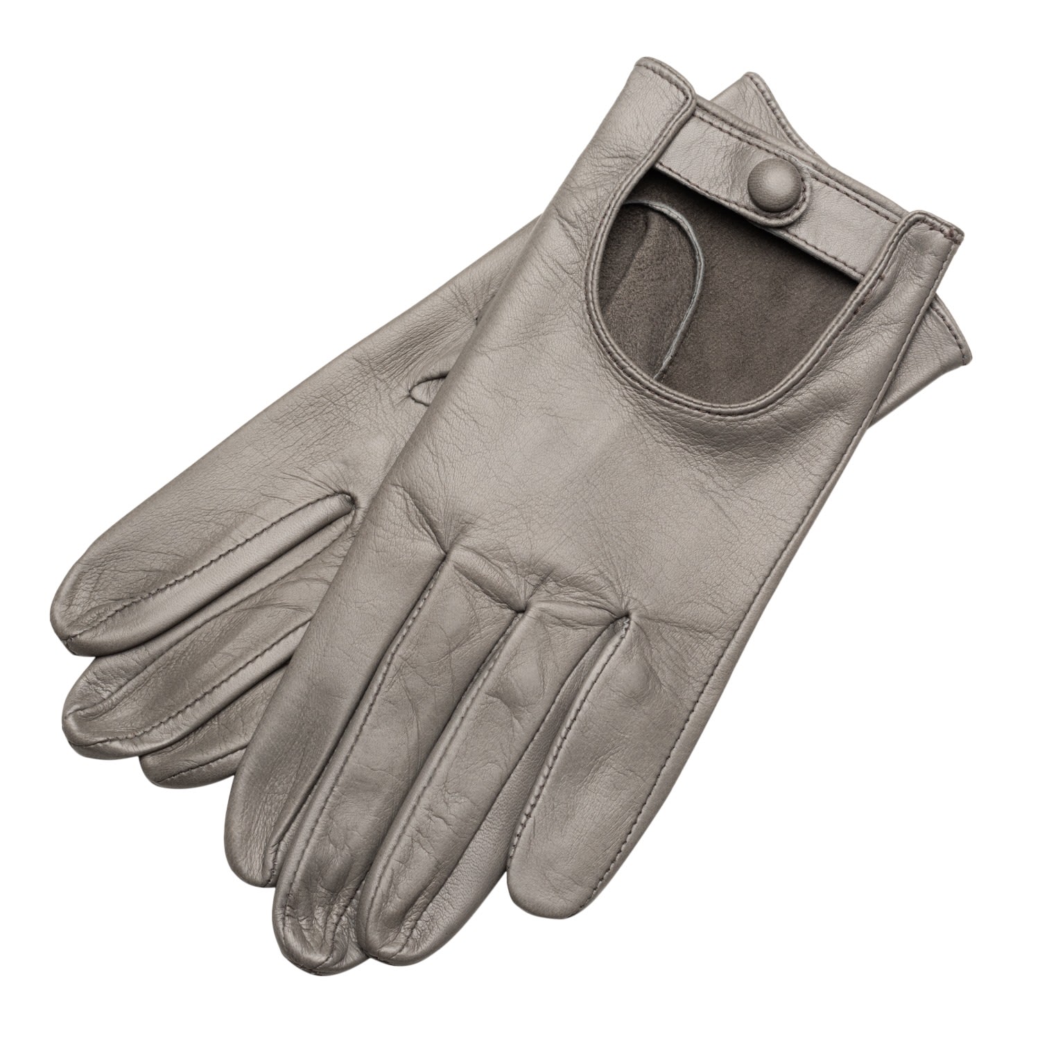 1861 Glove Manufactory Shield & Style - Women's Nappa Leather Urban Gloves In Grey In Grey