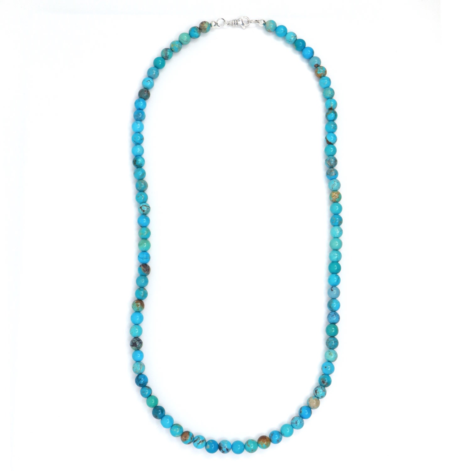 Men’s Blue / Green / Silver Arizona Turquoise Beaded Necklace Shar Oke