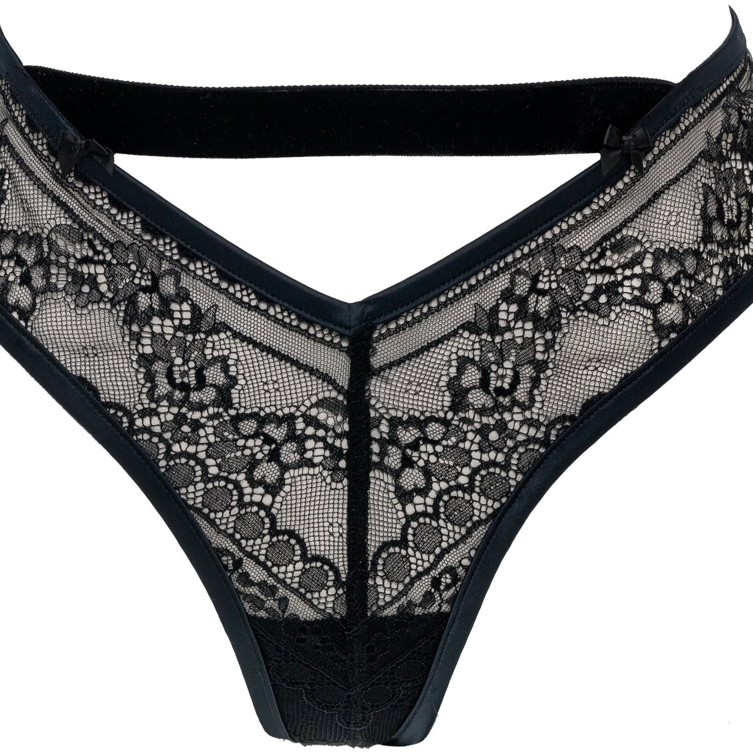 Les Jupons De Tess Women's Black Open Back High Waisted Fatale Panty In White