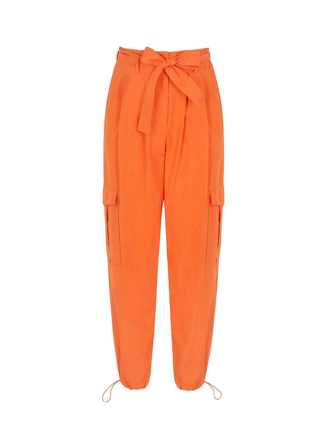 Nocturne Women's Yellow / Orange Belted Cargo Orange Pants In Yellow/orange