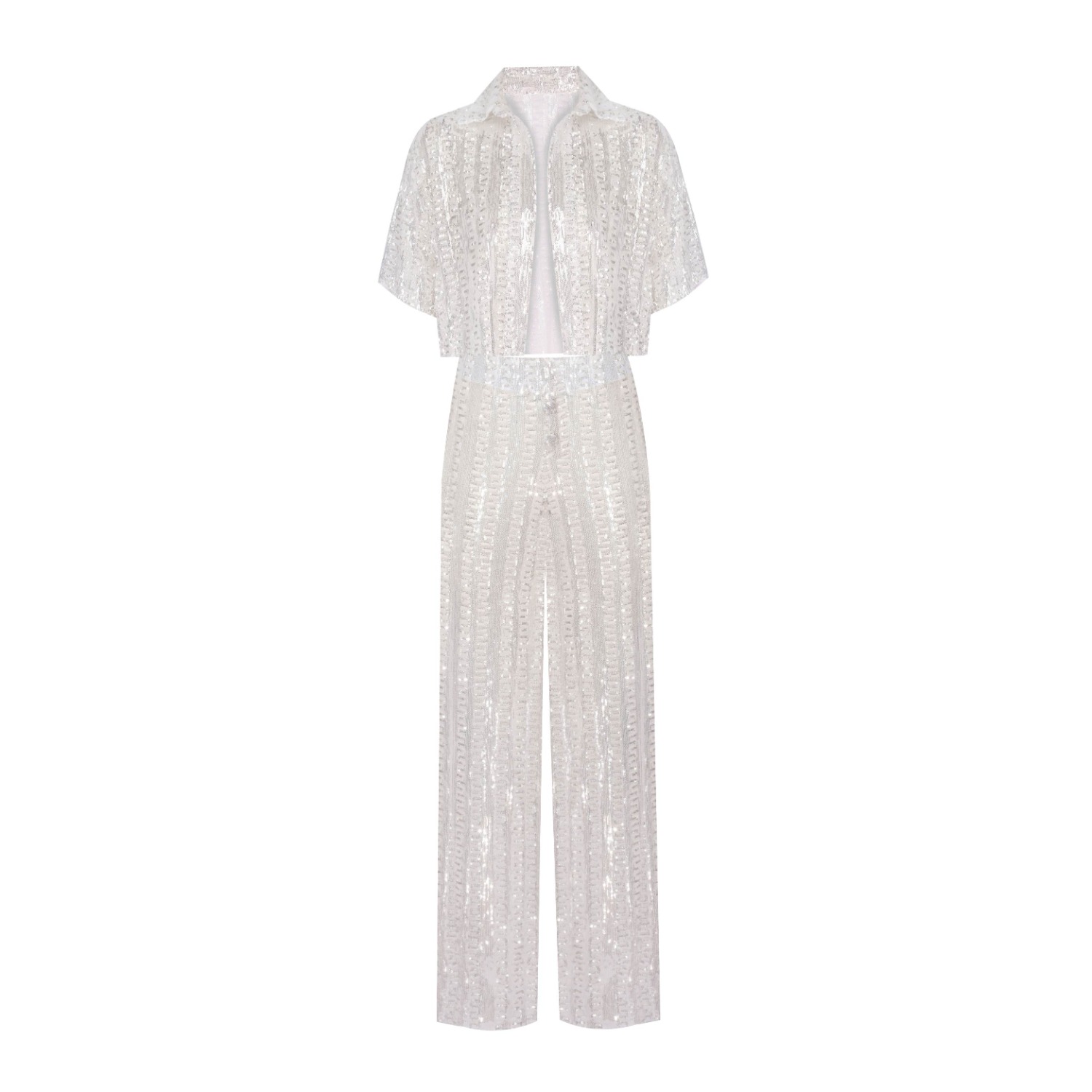 Nur Karaata White Shellona Long Set In White