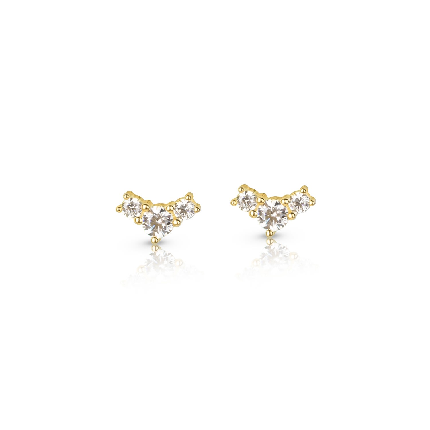 Ep Designs Women's Triple Mini Stone Earring -gold In Gold