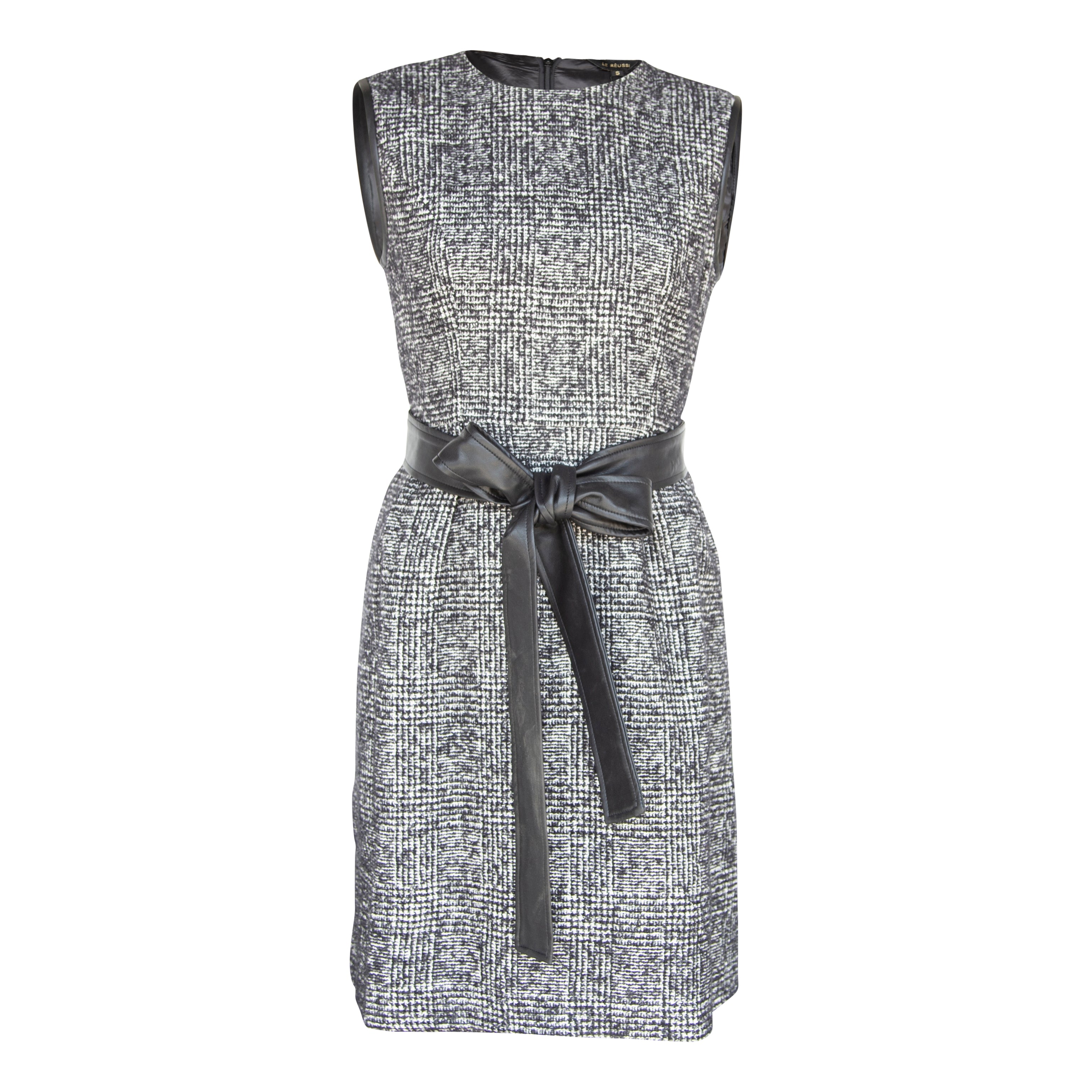 Le Réussi Women's Black Boss Woman Tweed Dress In Gray