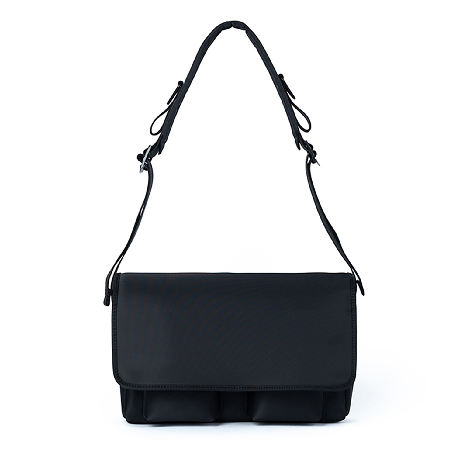 HAH ARCHIVE★2POCKET NYLON CROSS BAG Z-Flip Edition | Two-Pocket Nylon Crossbody Bag | HAH