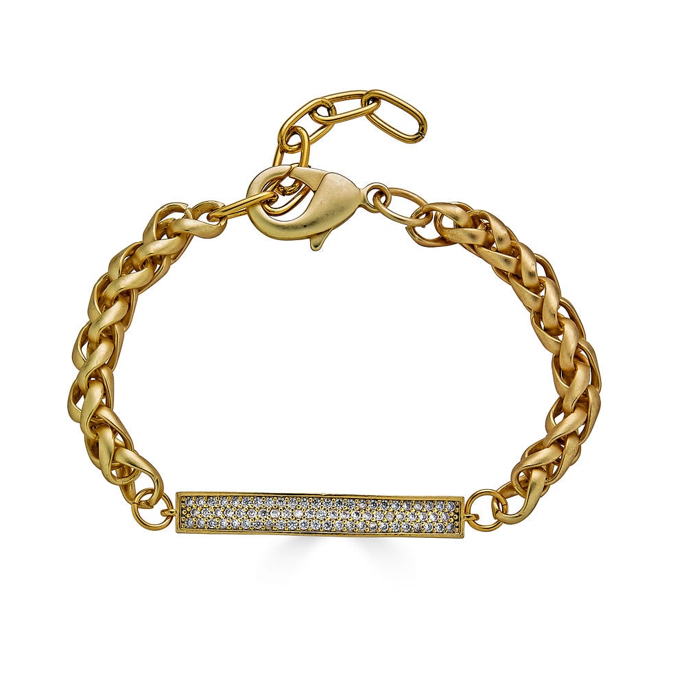 Loni Paul Jewelry Women's Matte Gold Pave Connector Bracelet