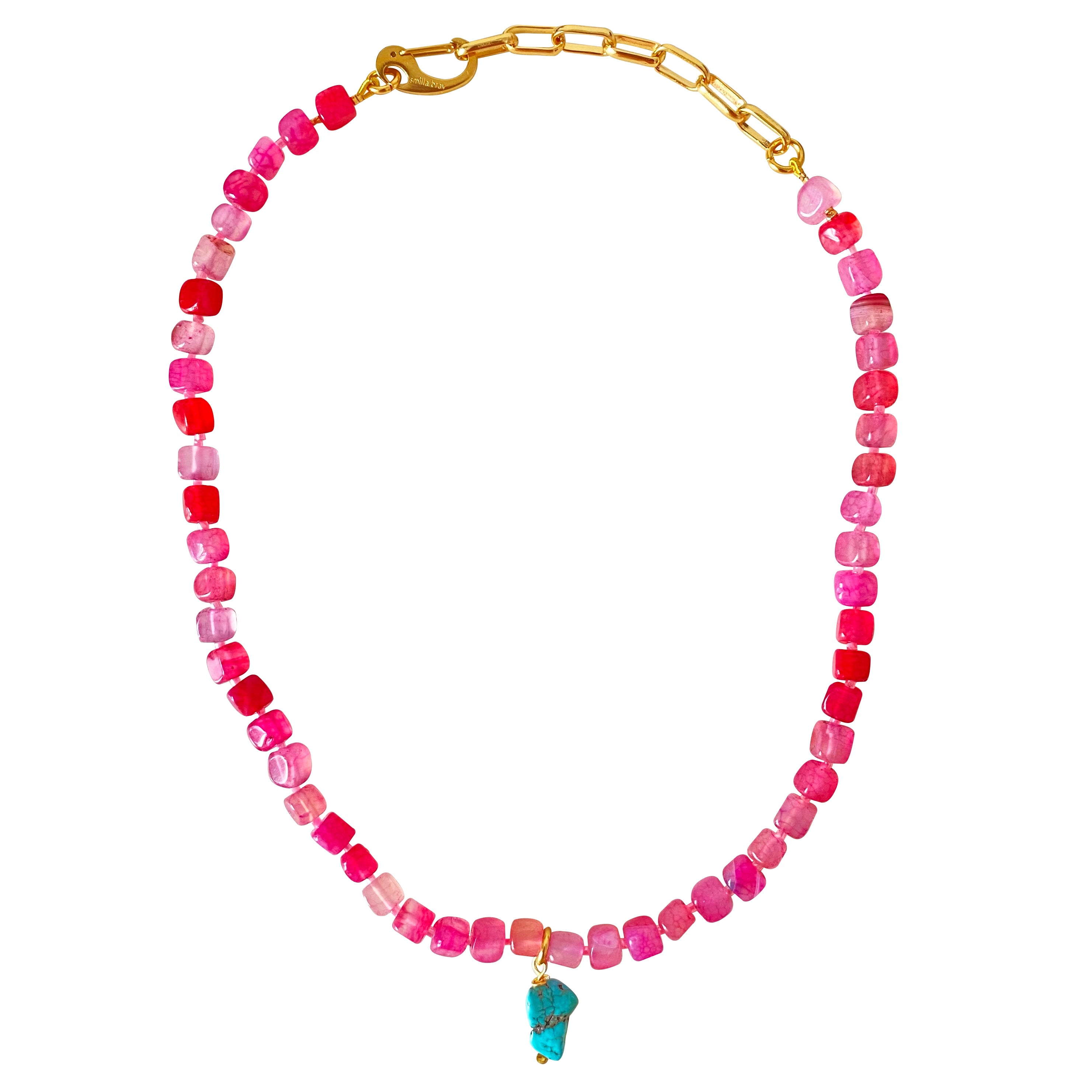 Women’s Gold / Pink / Purple Pink Agate Necklace Kendall Smilla Brav