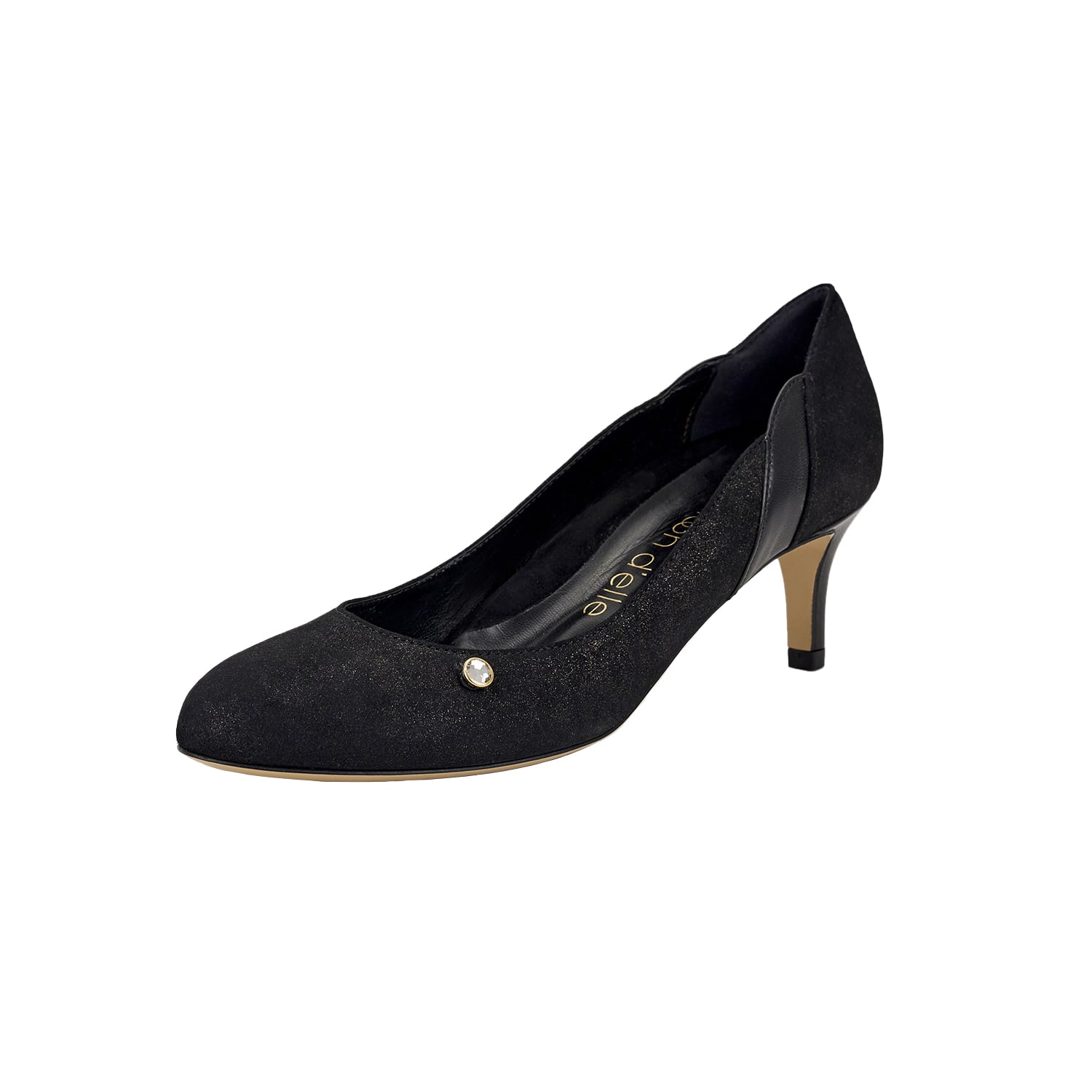 Moon D'elle Women's Black Cielo Heels In Starry Pietra In Black