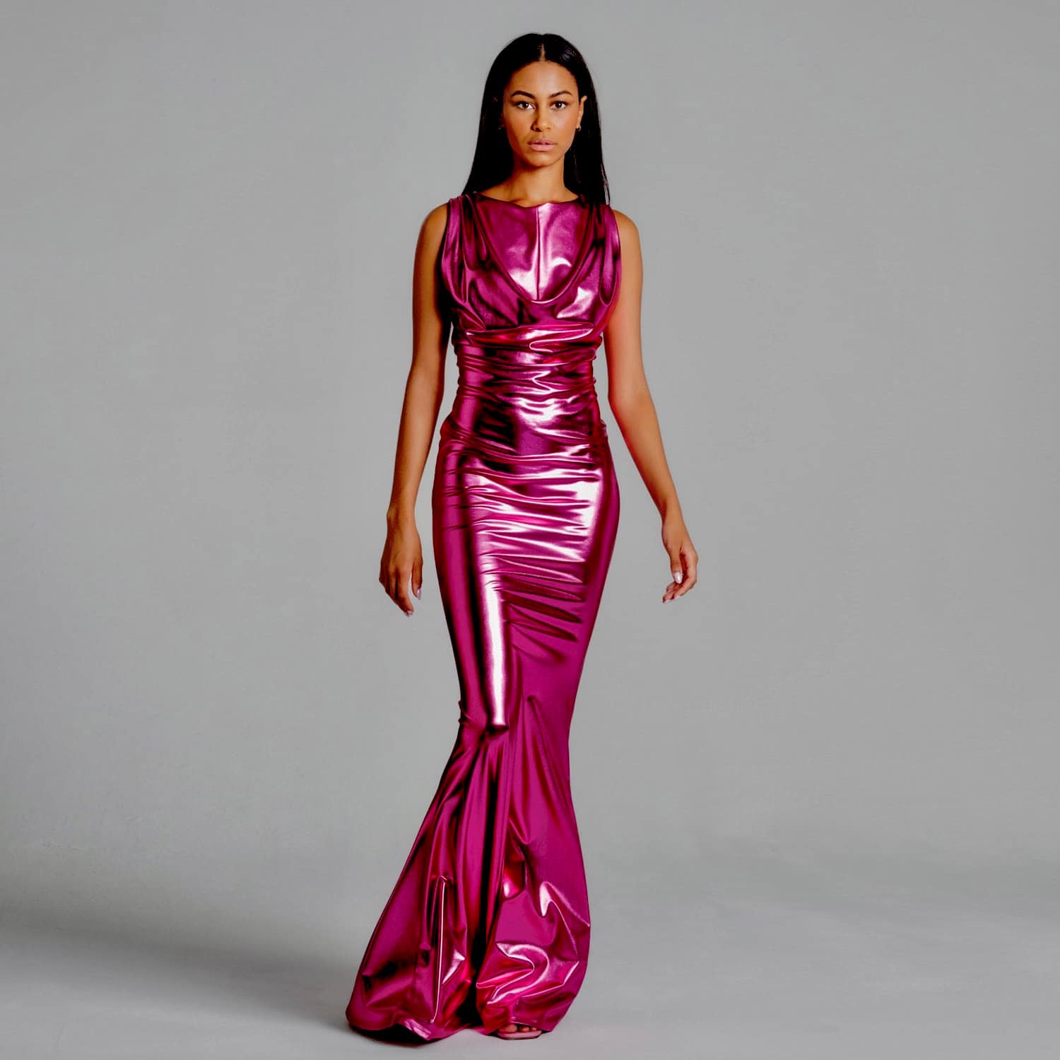fitted lace wedding dress OTKUTYR - Strapless Fuchsia Faux Leather Mini Dress with Lace Hem