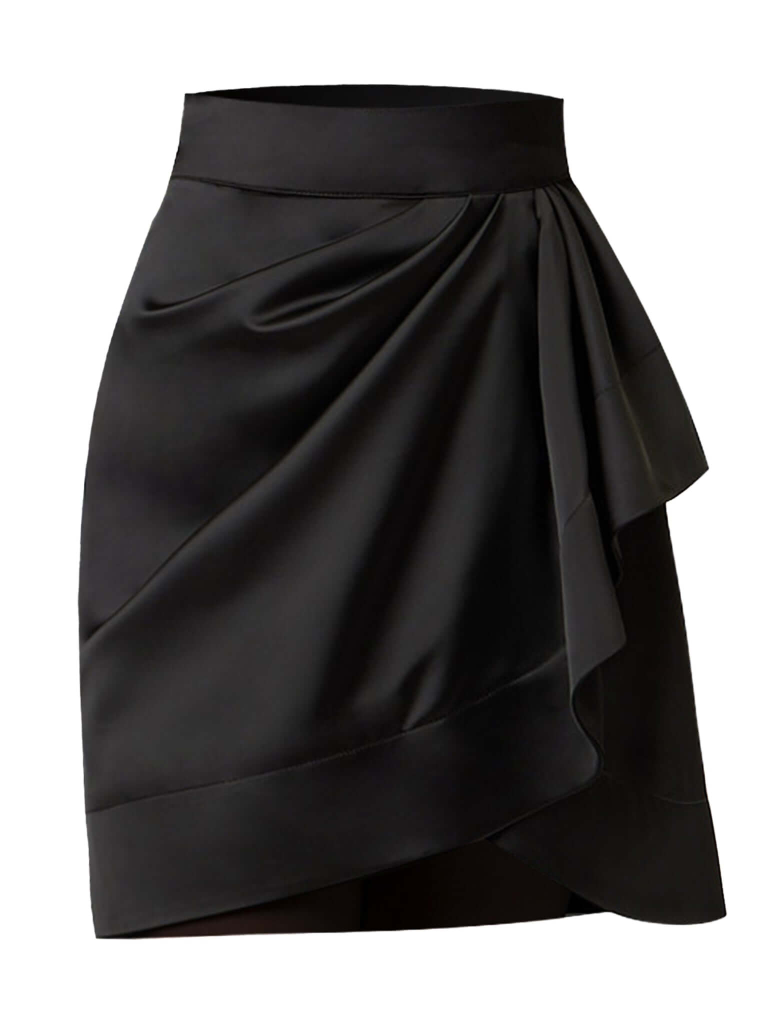 Tia Dorraine Women's Meet Me Tonight Draped Satin Skirt, Black In Black