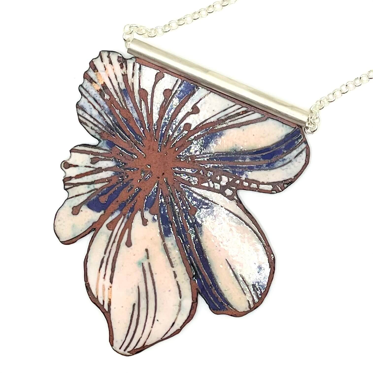 Women’s Pink / Purple / White Flora Enamel Flower Necklace Amy Delson Jewelry