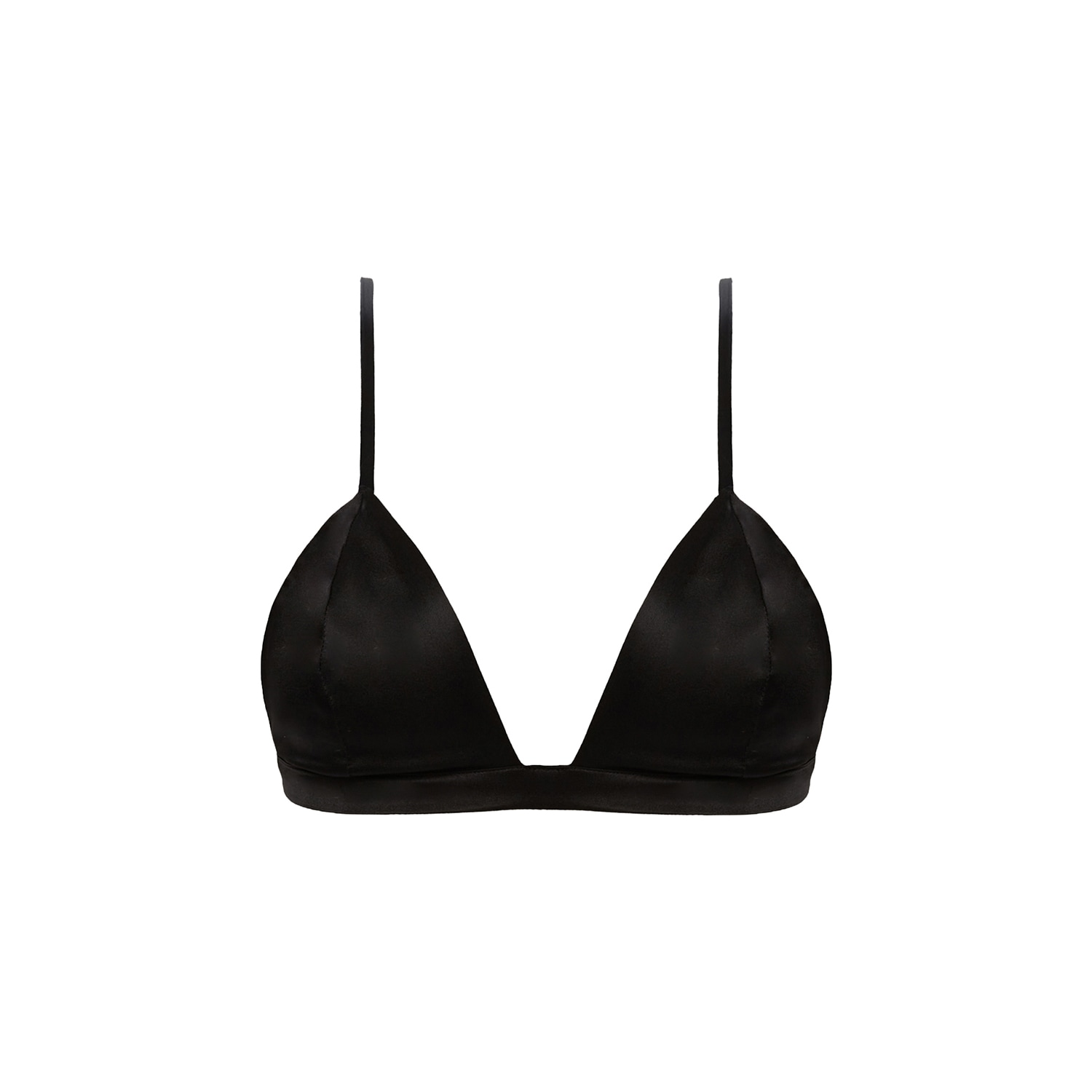 Valnue Lingerie Women's Reina Silk Black Triangle Bra