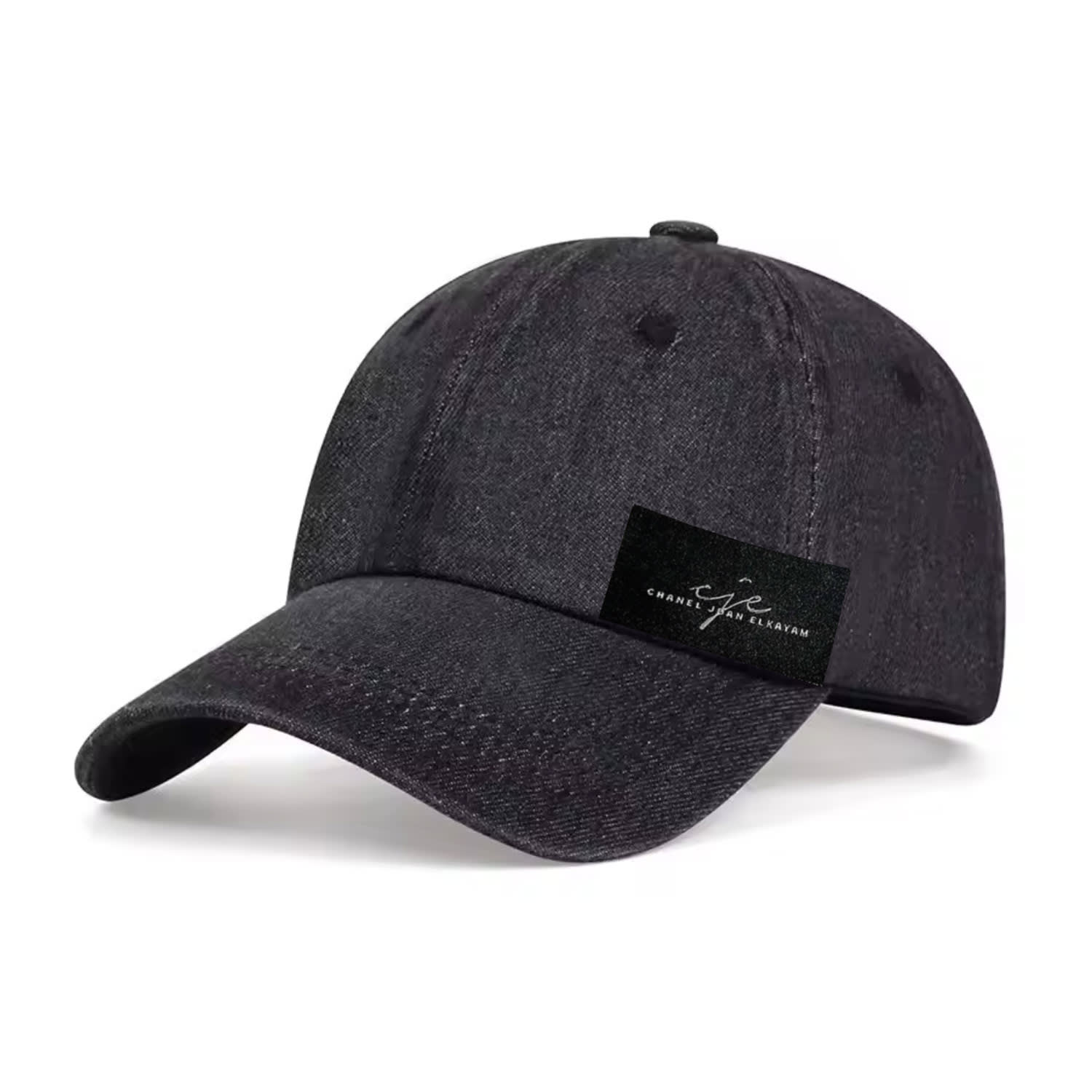 Chanel Joan Elkayam Women's Washed Black Denim Cap In Black