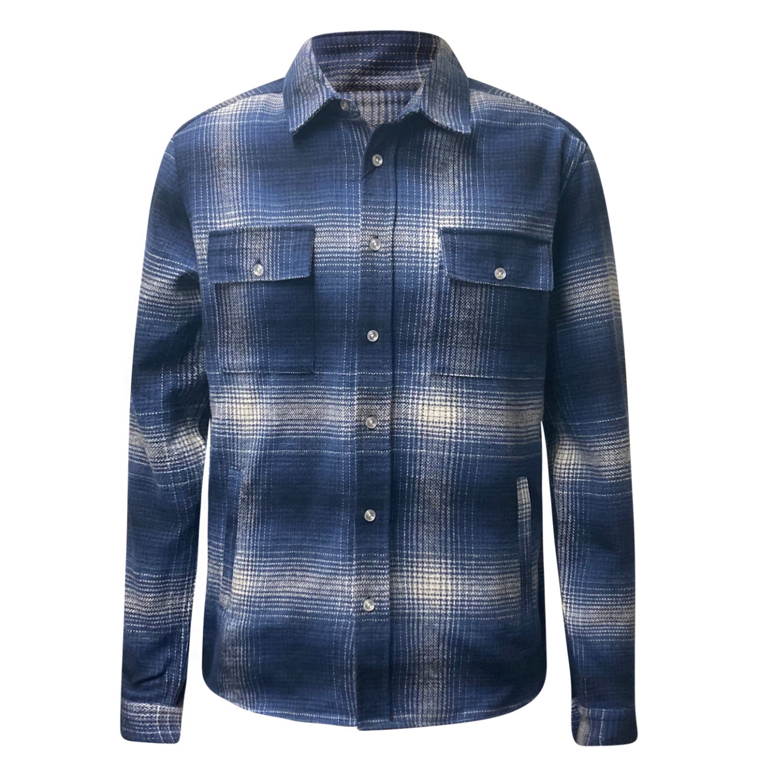 Vustra Men's Blue / White Tahoe Overshirt In Blue/white