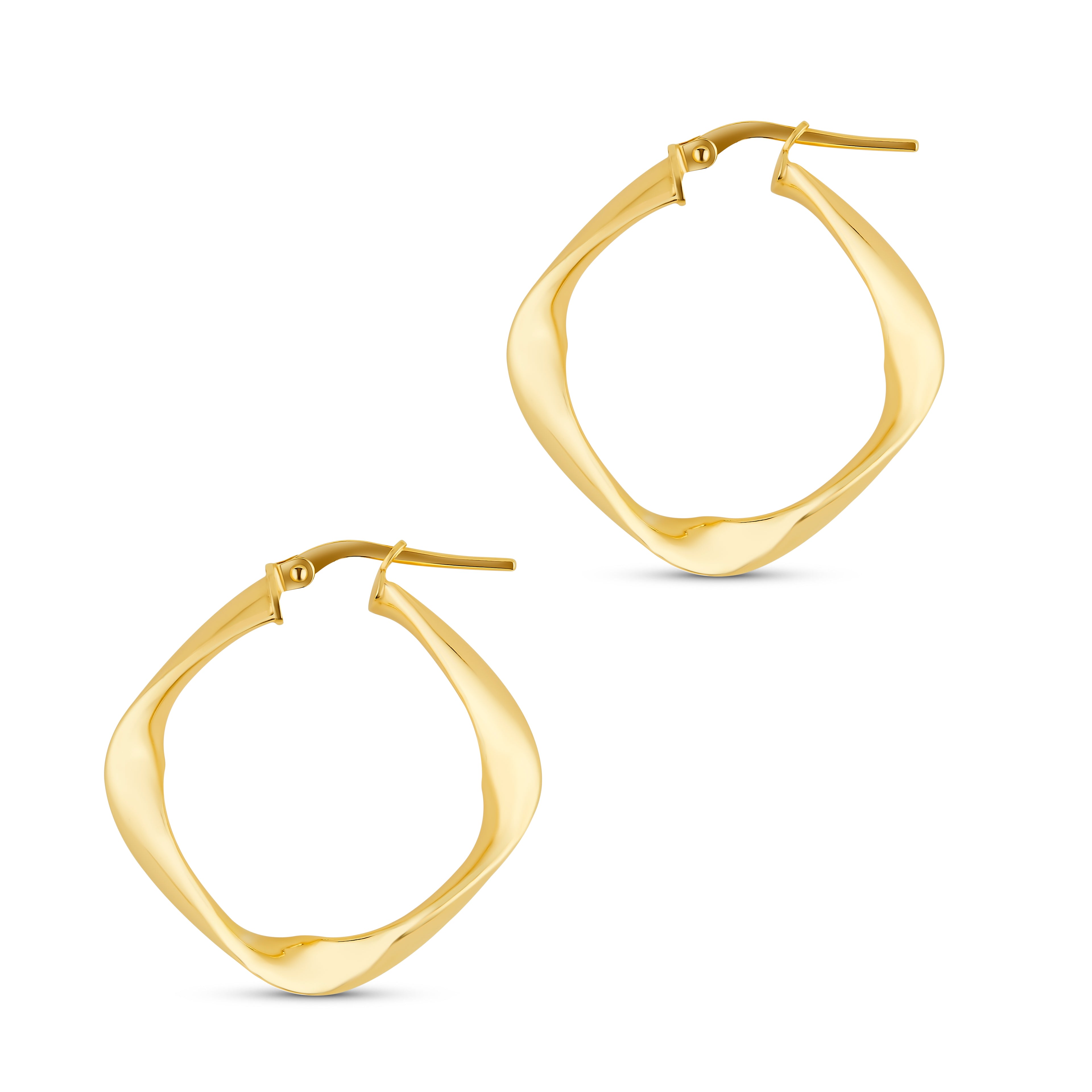 Women’s Square Hoops Smooth - Gold The Hoop Station