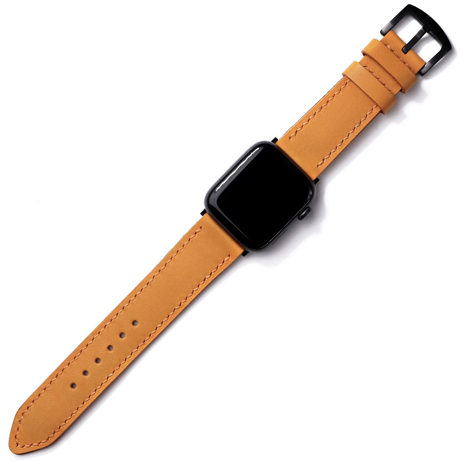 Roarcraft Men's Yellow / Orange Apple Watch Ultra Custom Made Leather Watch Strap - Sunflower In Yellow/orange