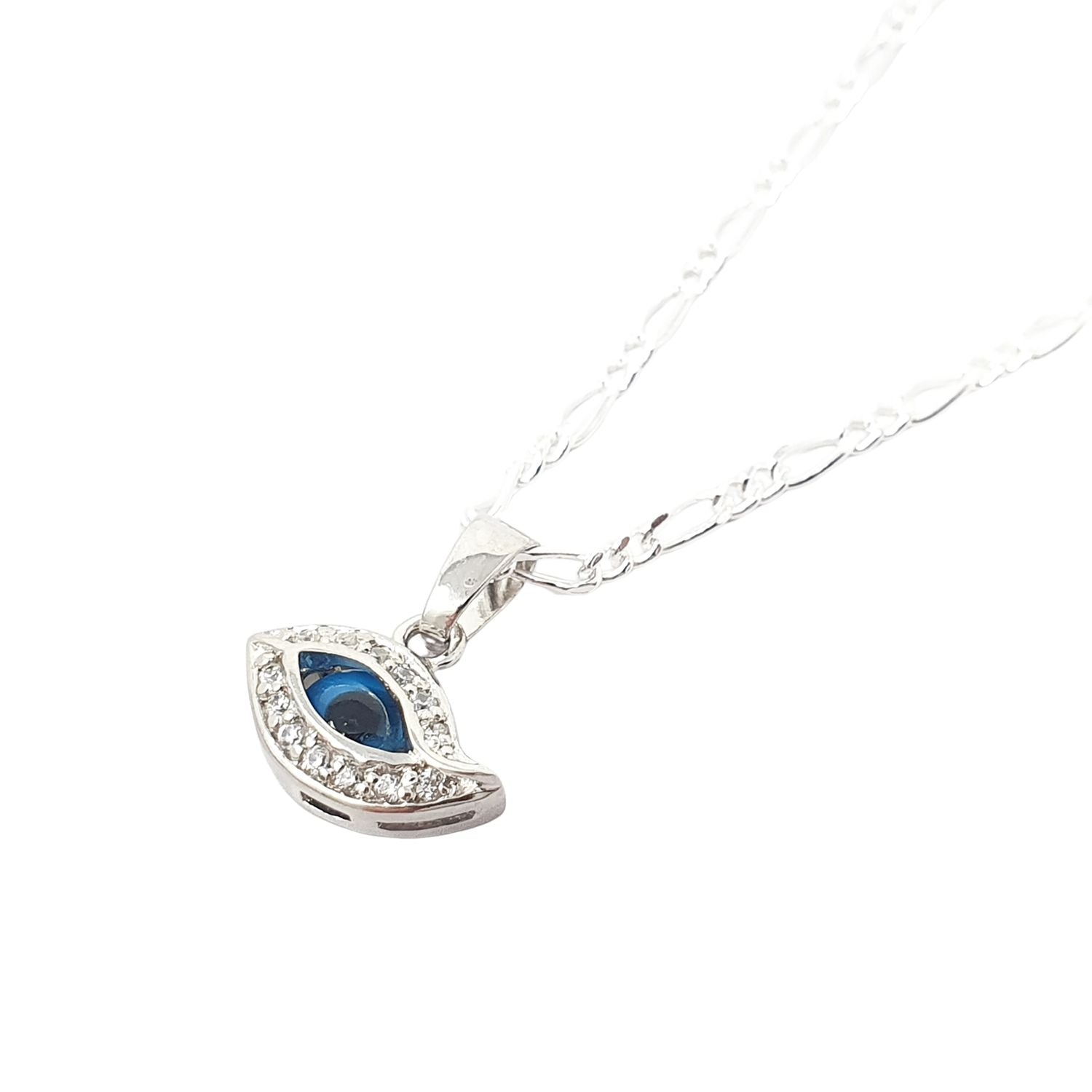 Harfi Women's Blue / Silver Evil Eye Blue Pendant Charm Sterling Silver Necklace In Multi