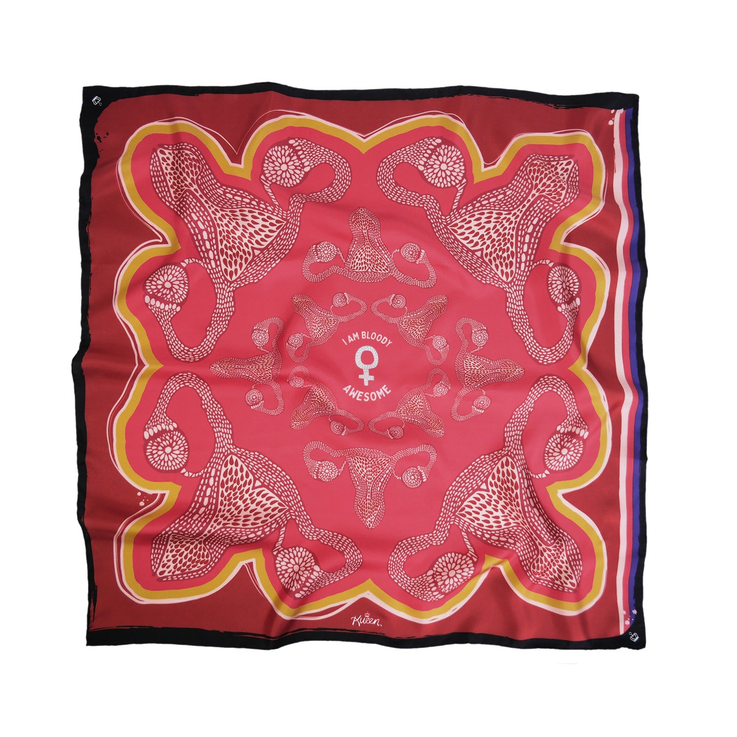 Kueen Women's Silk Scarf - Bloody Awesome Collection - Bloody Red