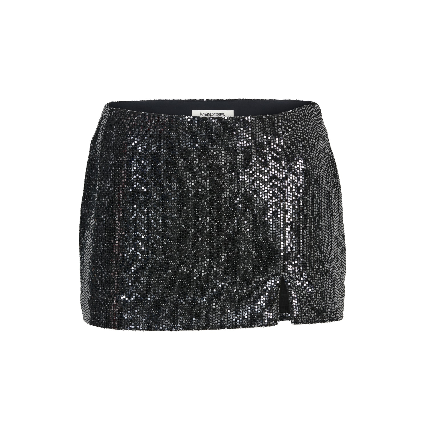 Mandasen Women's Cedar Sequins Low Rise Mini Skirt Silver In Silver