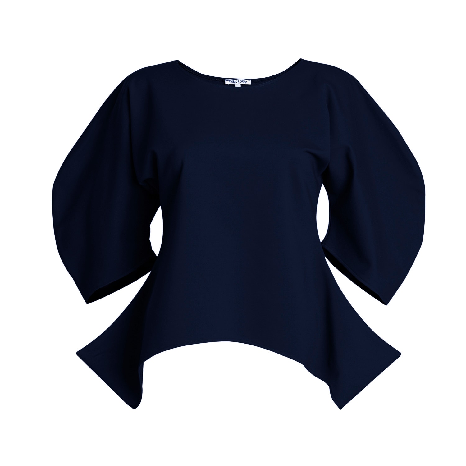 Bianca Popp Women's Blue Puff Blouse With Flaps In Navy