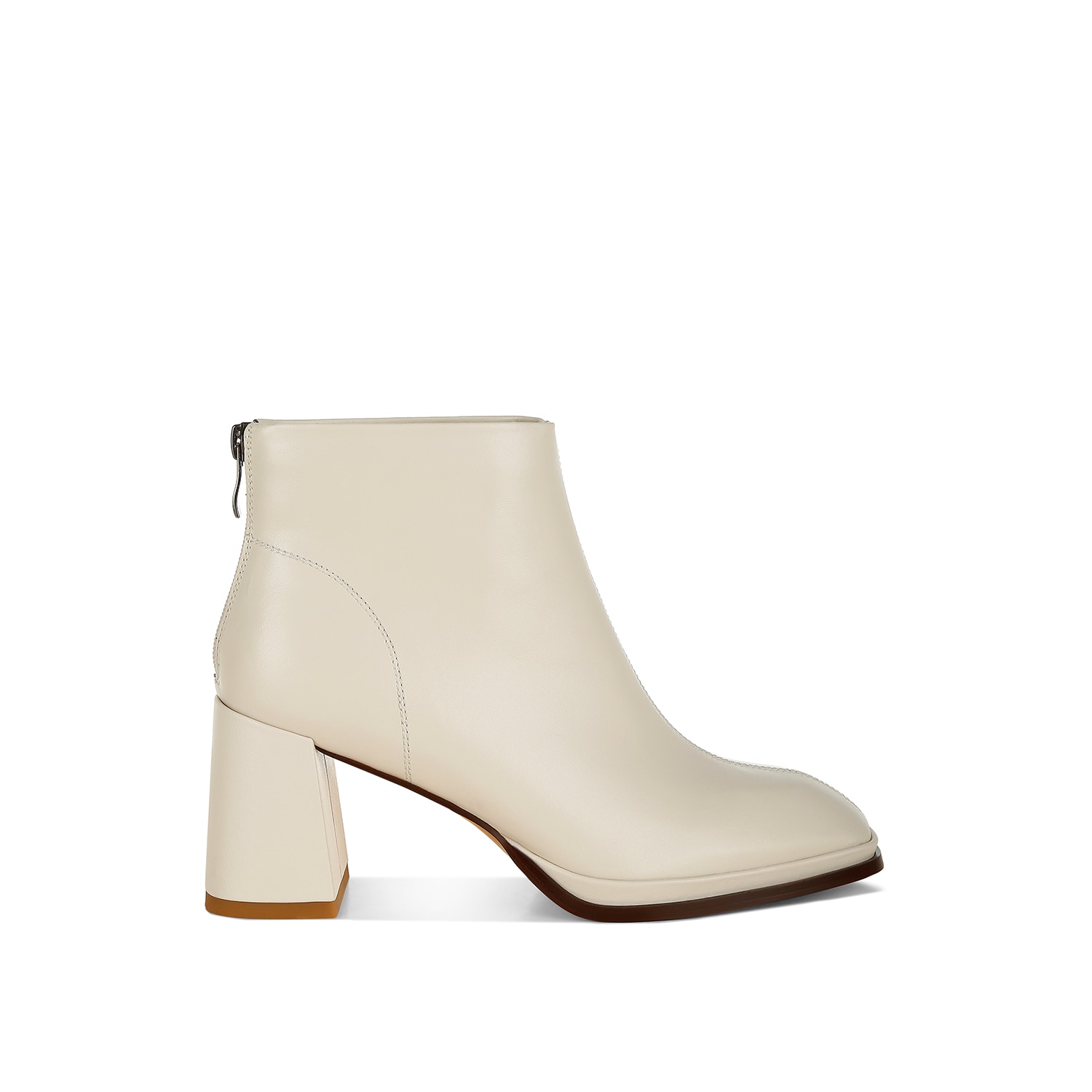Rag & Co Women's Armada Genuine Leather Square Toe Boots In Off White By  In White