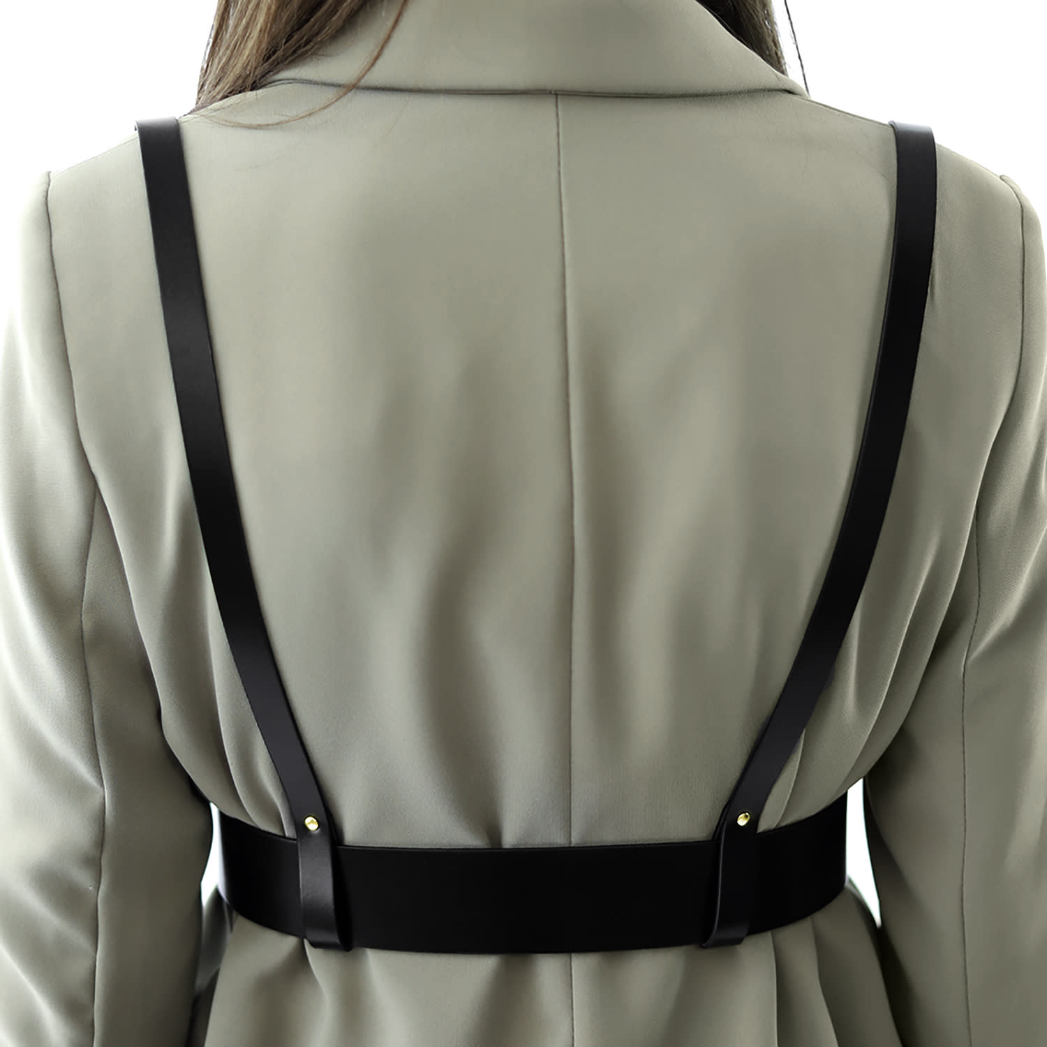 Haute Cuir Leather Suspender Harness - Black