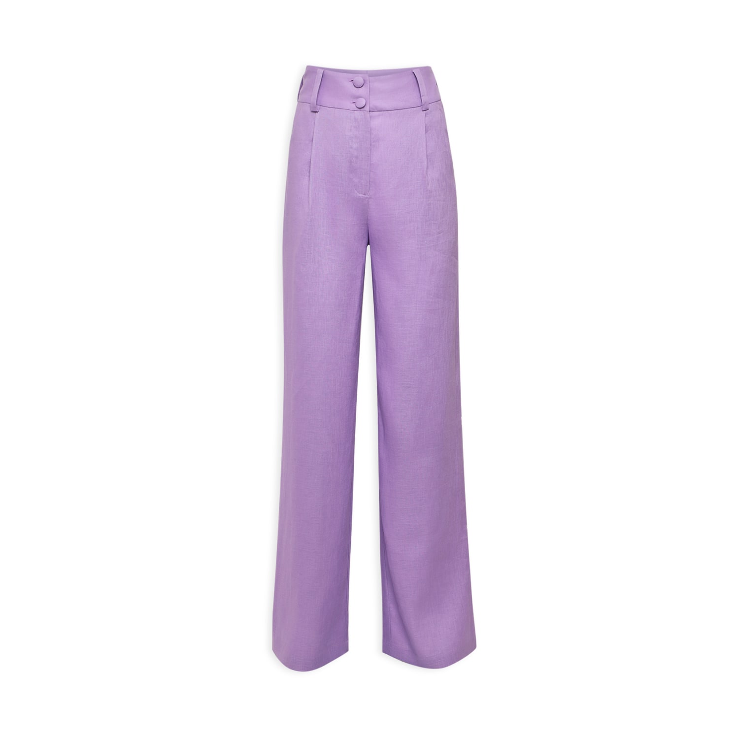 Women’s Pink / Purple Purple Linen High - Waisted Straight Fit Pants Small Mazarine Ladies’ Garments Trading Co. L. l.c.