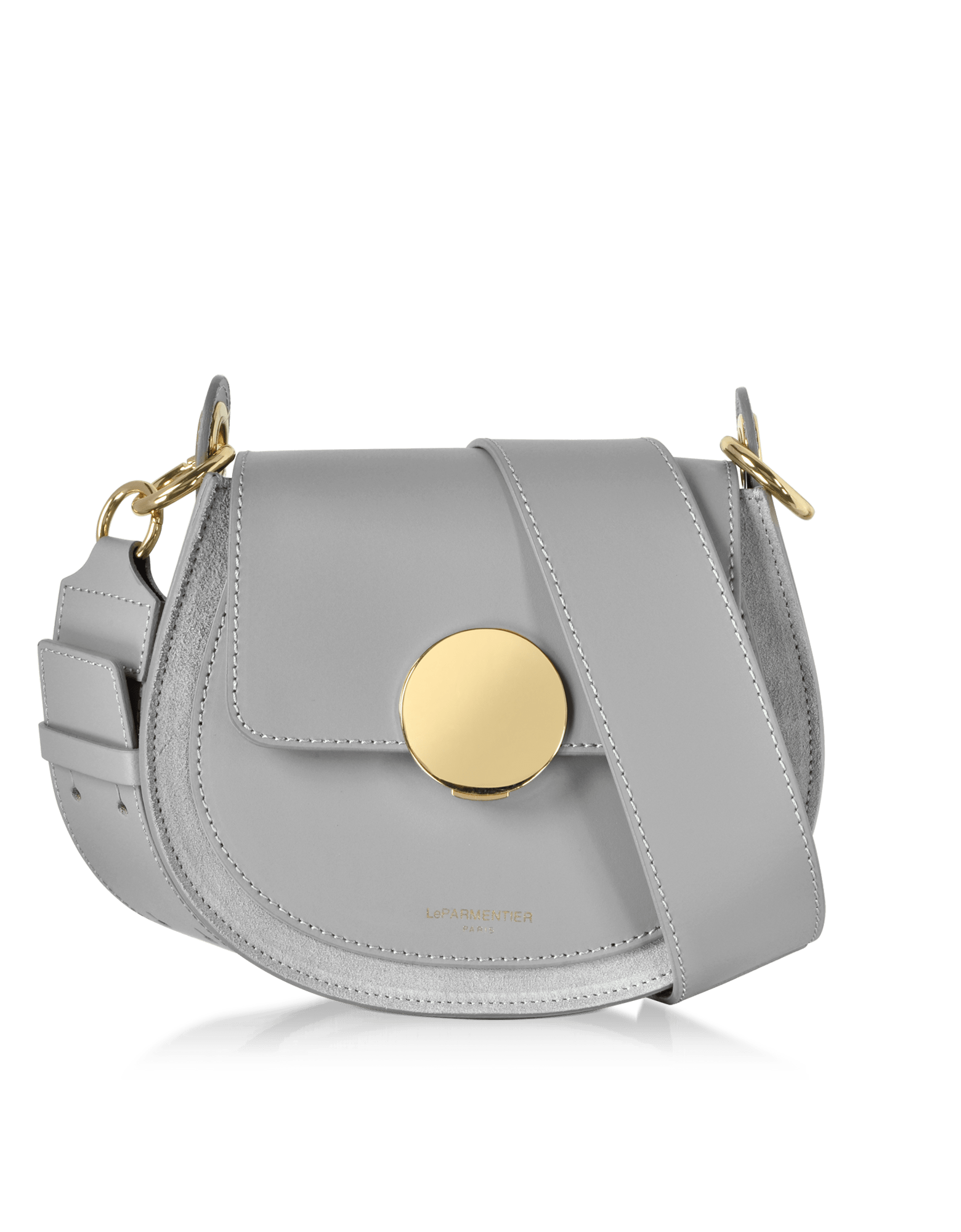 Le Parmentier Women's Yucca Suede & Leather Shoulder Bag - Grey In Gray