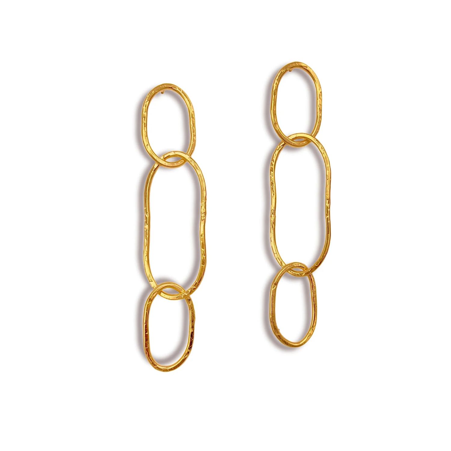 Jaredjamin Women's Gold Shackle Link Dangle Post Earrings
