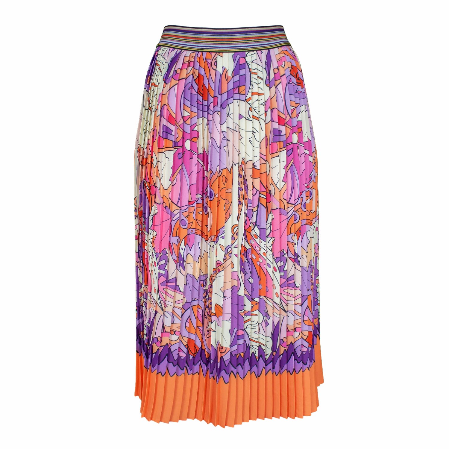 Lalipop Design Women's Abstract Print Pleated Midi Skirt