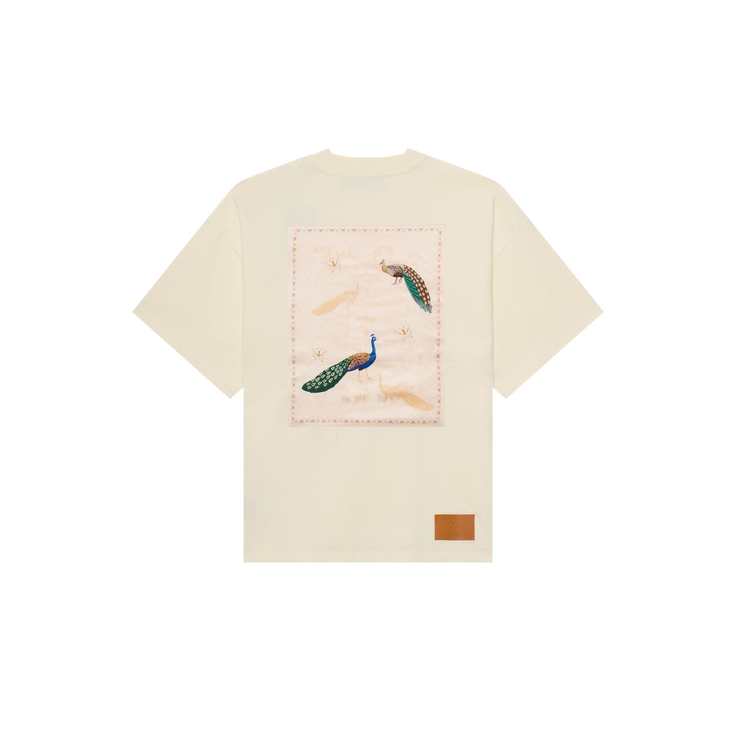 Place Of Elms Men's White Peacock Lovers T-shirt In White