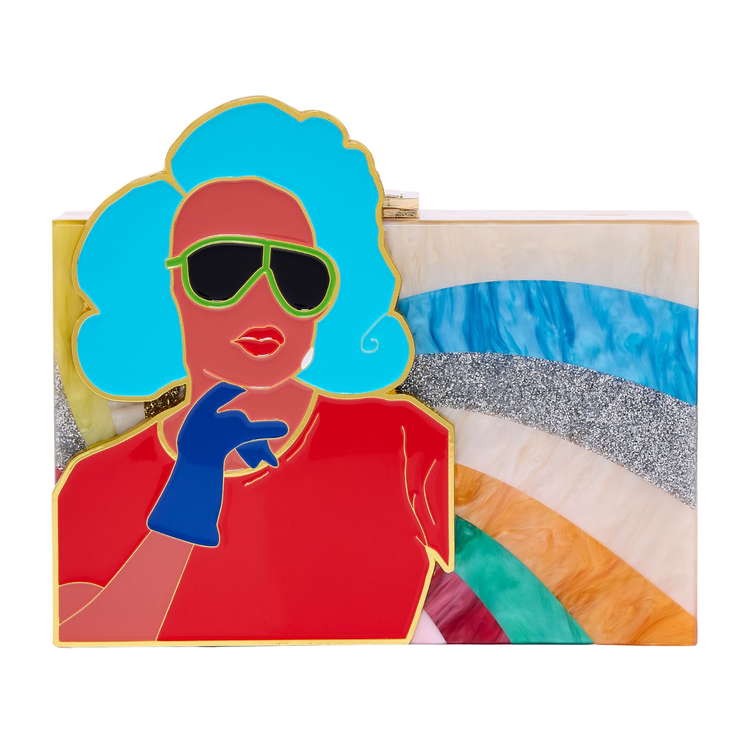 Tote London Women's Gerardo's Muse Limited Edition Acrylic Clutch By  Villareal Studio