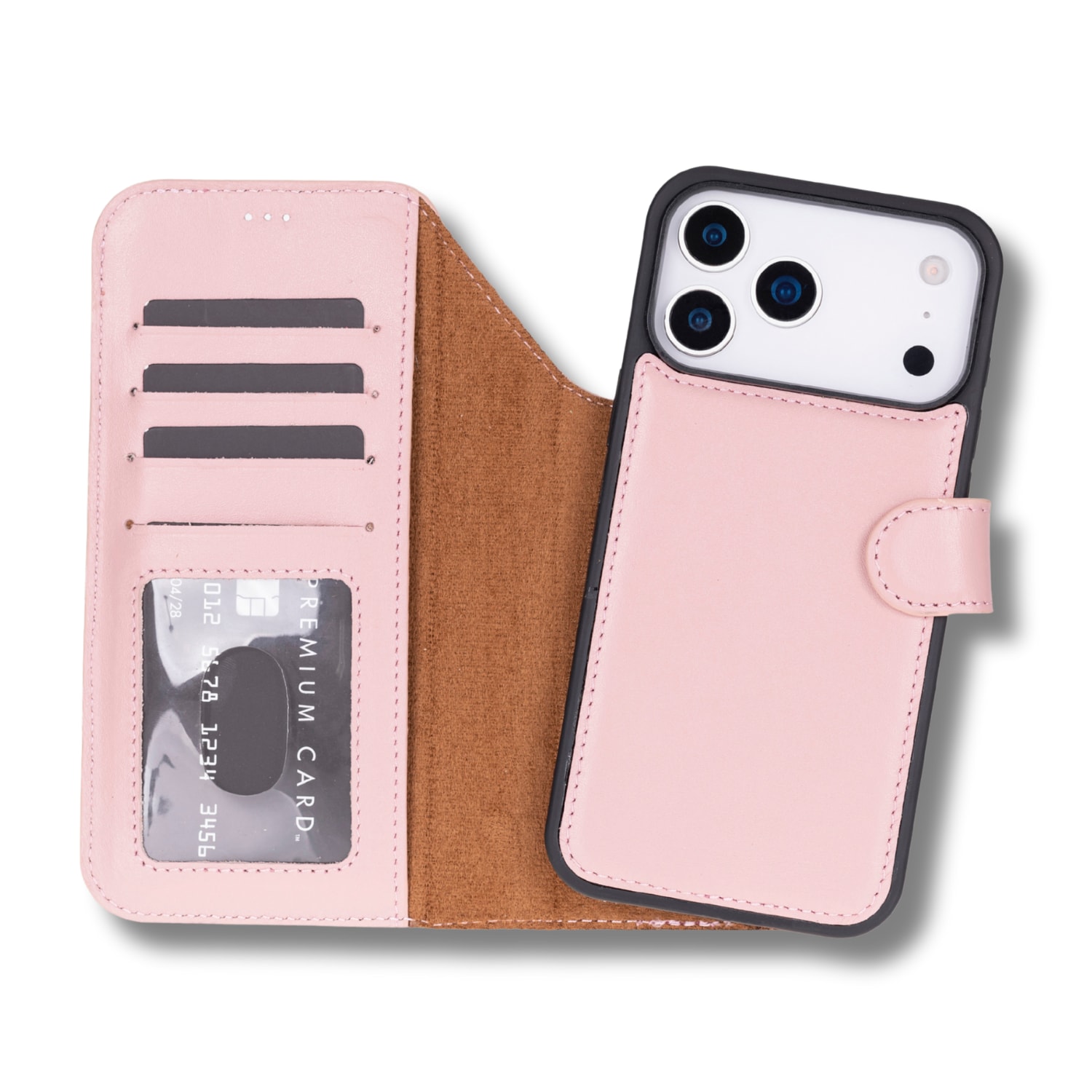 Leathere Leather Iphone Onyedi Pro Max Wallet Case – Pink - Austin
