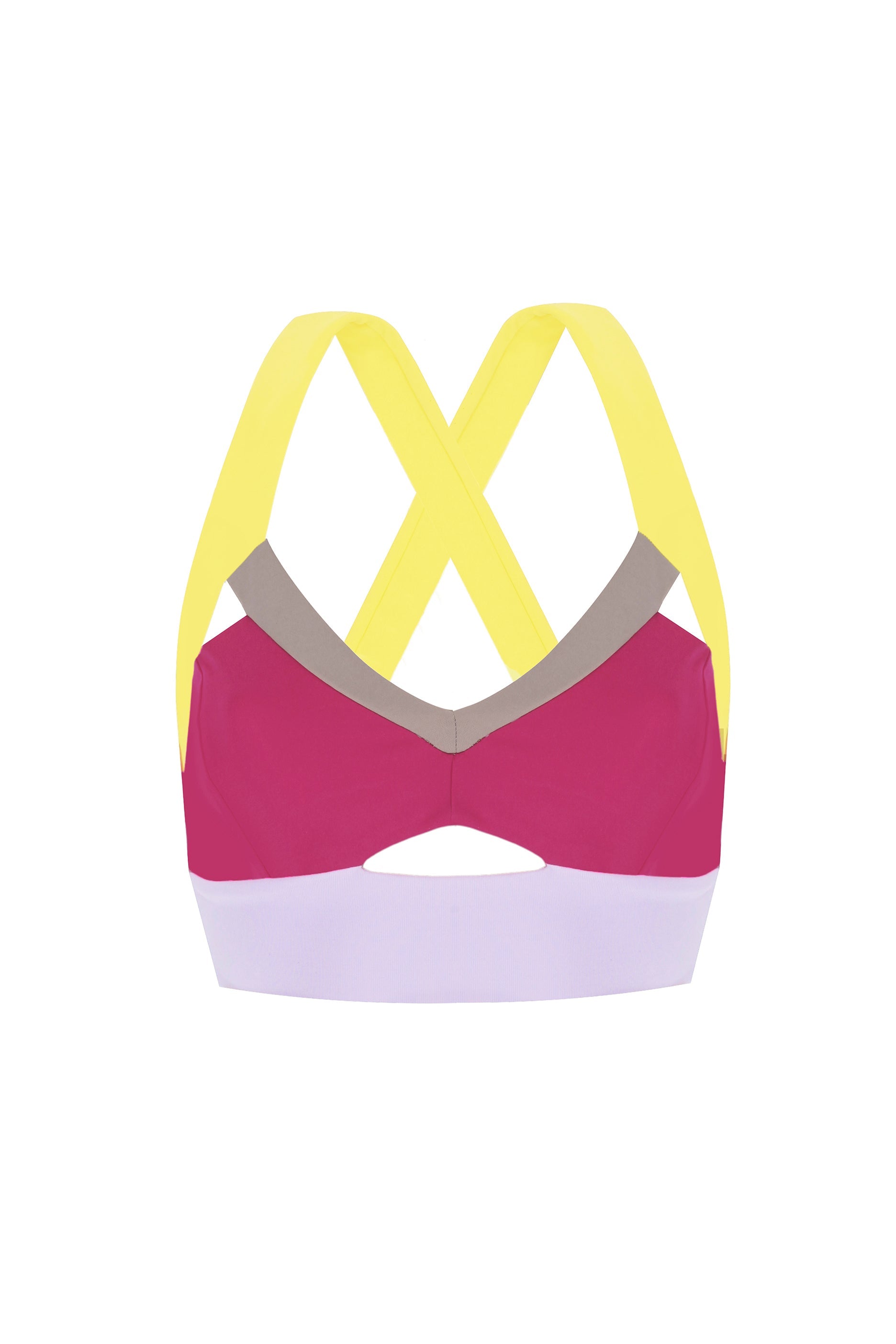 Women's Yellow Mady Bra - Pink & Purple | Extra Small | Yorstruly