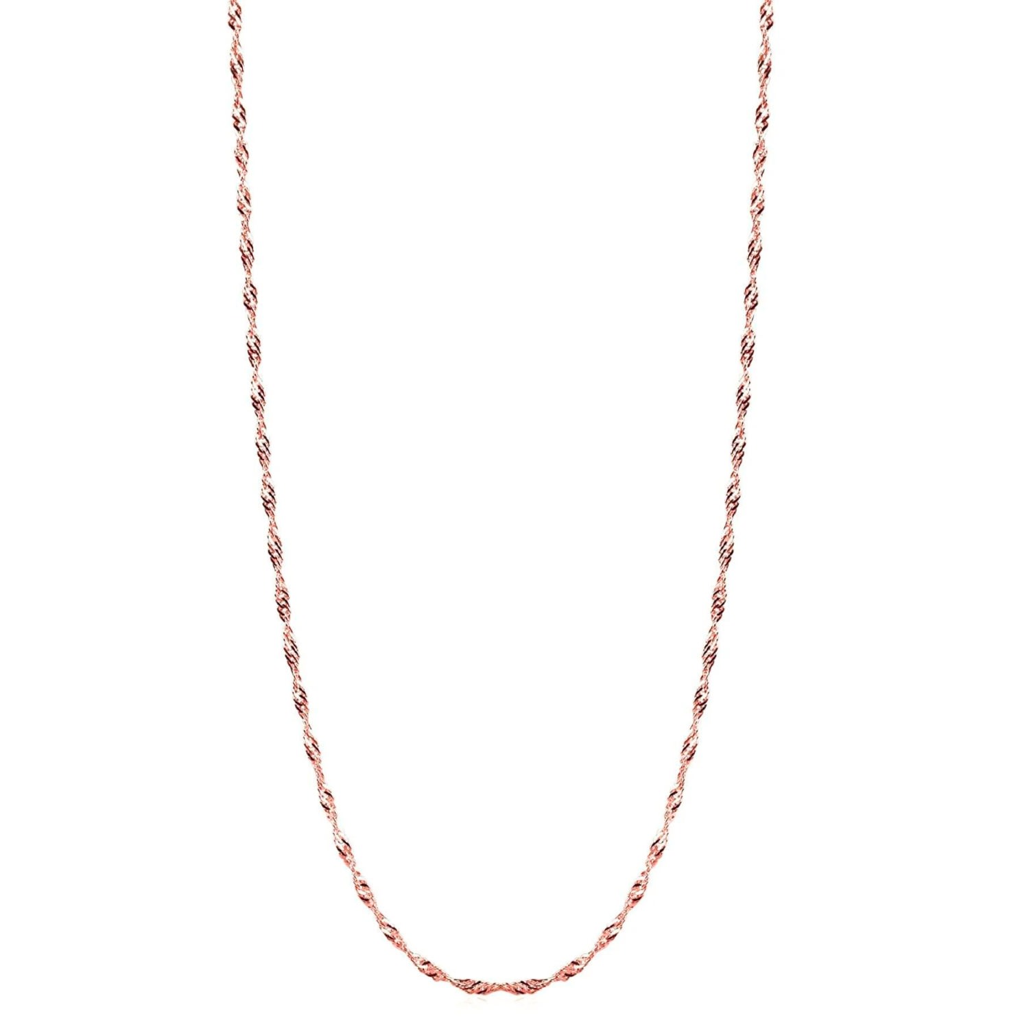 Spero London Women's Twisted Curb Singapore Sterling Silver Chain Adjustable Size - Rose Gold In Gold