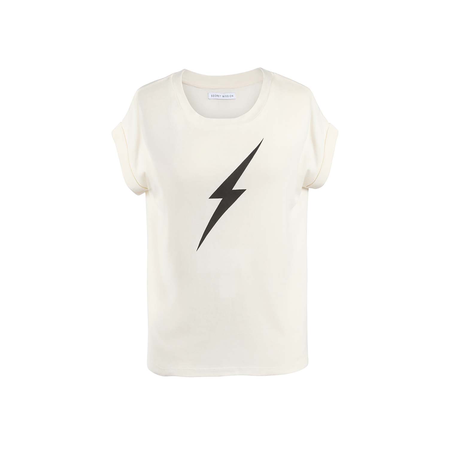 Women’s White Lightning Tee - Organic Cotton Large Secret Mission