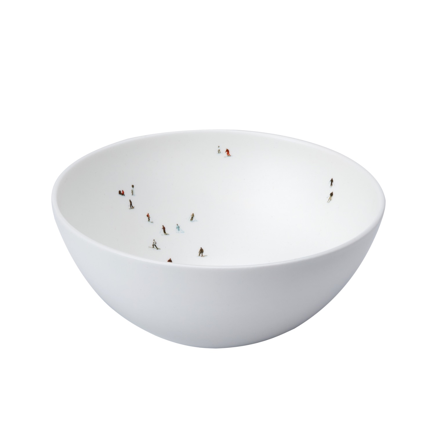 Dede Johnston White Skier Salad Bowl
